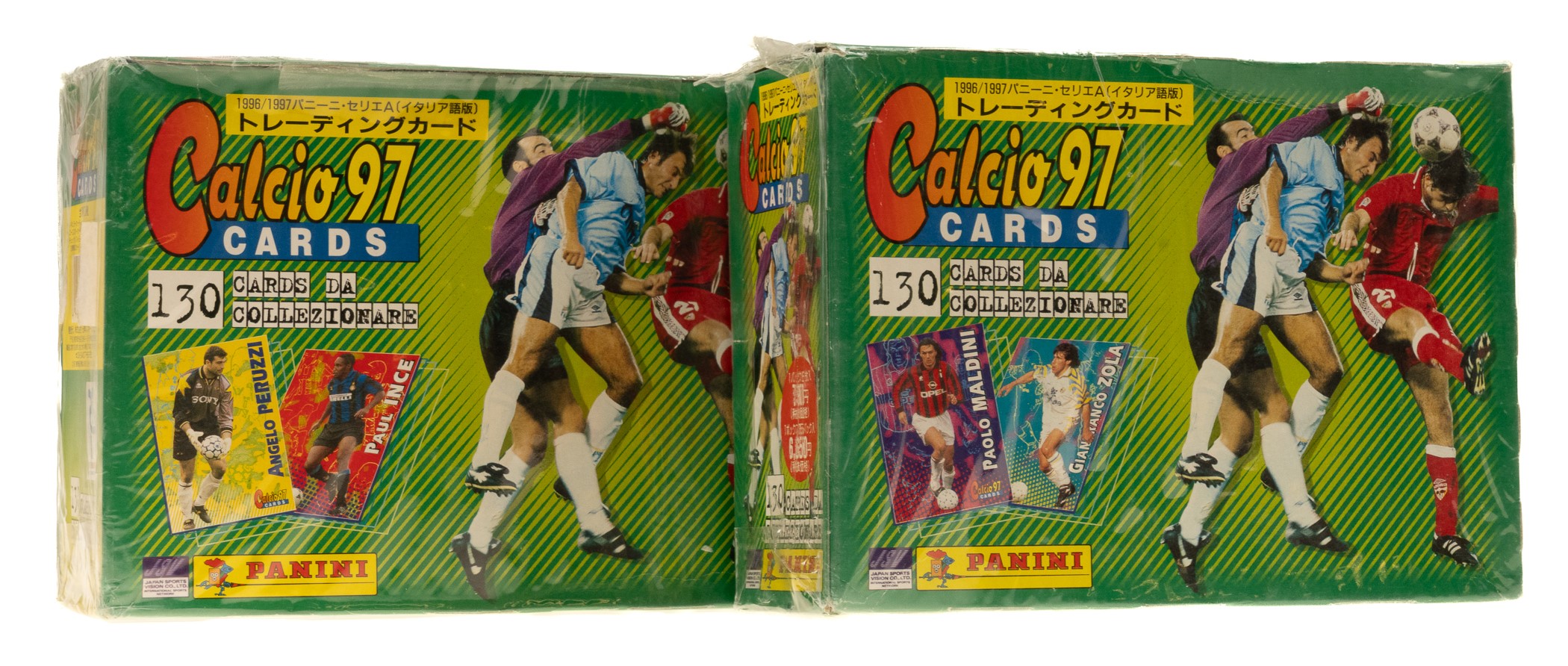 panini calcio2004 9枚セット 1996-1997 Panini Calcio 97 Soccer Factory-Sealed Unopened Box Pair