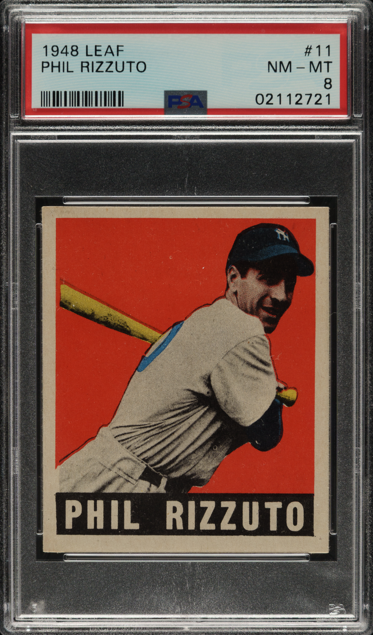 1948-1949 Leaf #11 Phil Rizzuto PSA NM-MT 8 | REA Archive