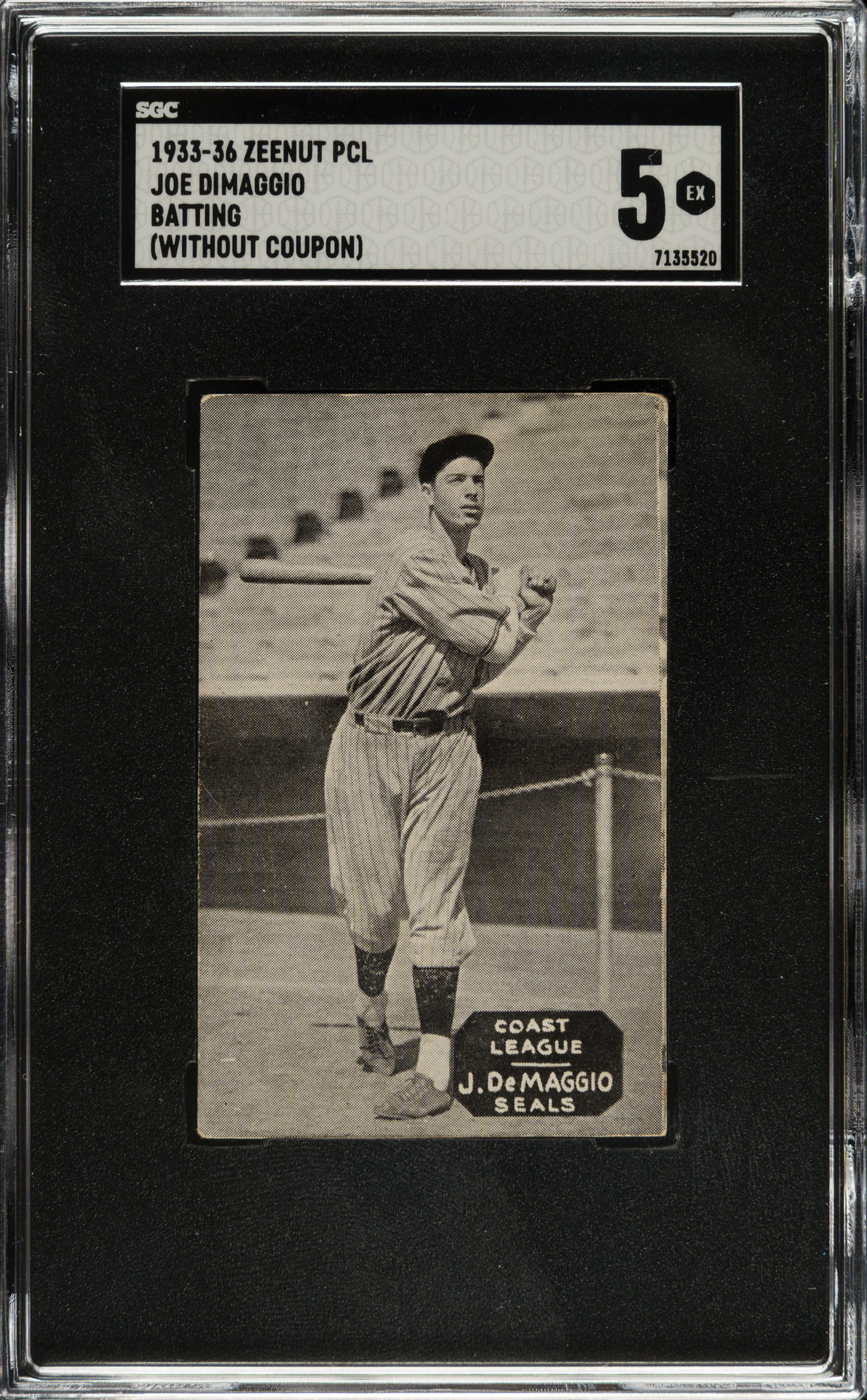1934-zeenut-pcl-joe-dimaggio-batting-rookie-sgc-ex-5-1-of-1-highest-graded