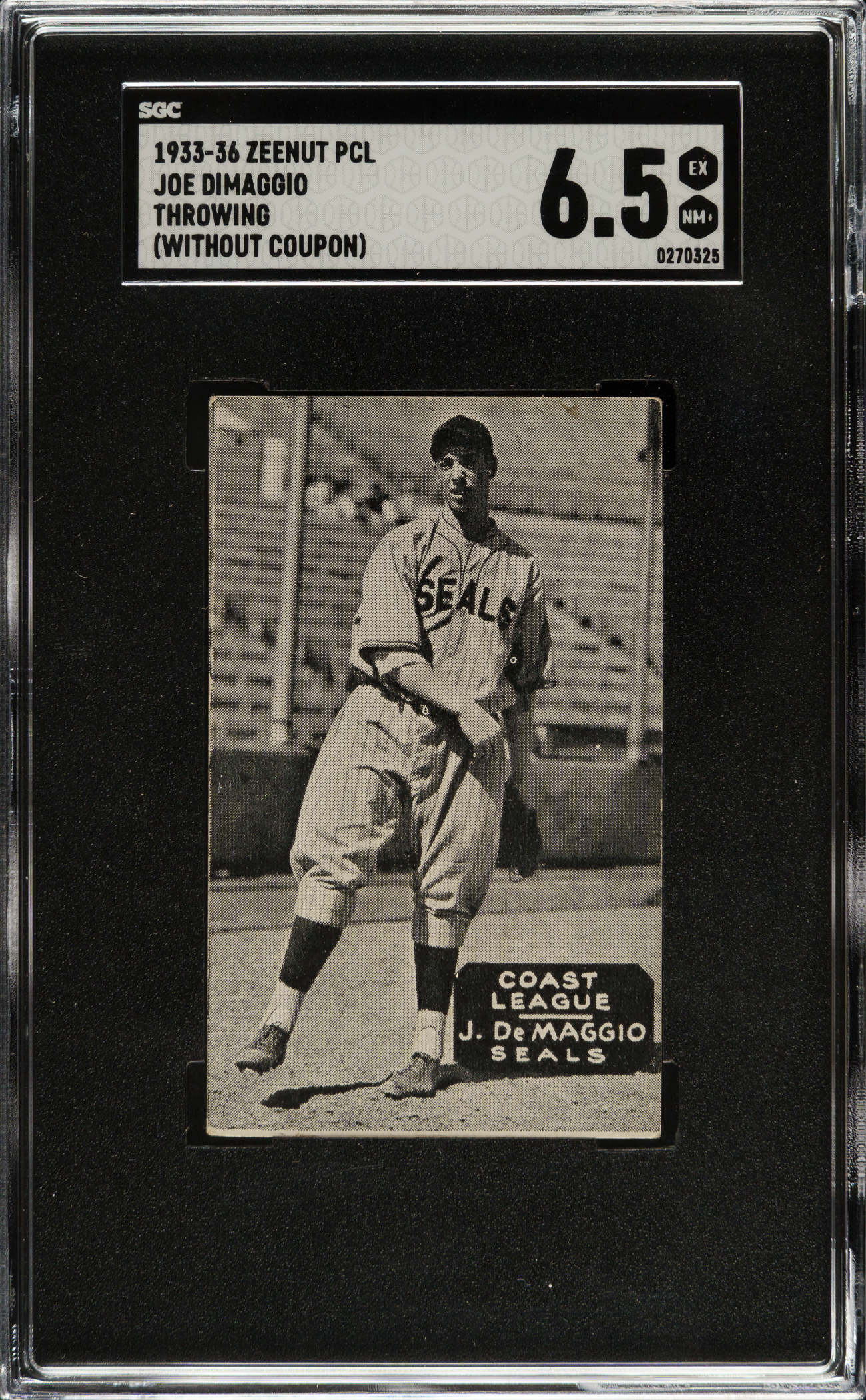 1935-zeenut-pcl-joe-dimaggio-throwing-sgc-exnm-65-1-of-1-highest-graded