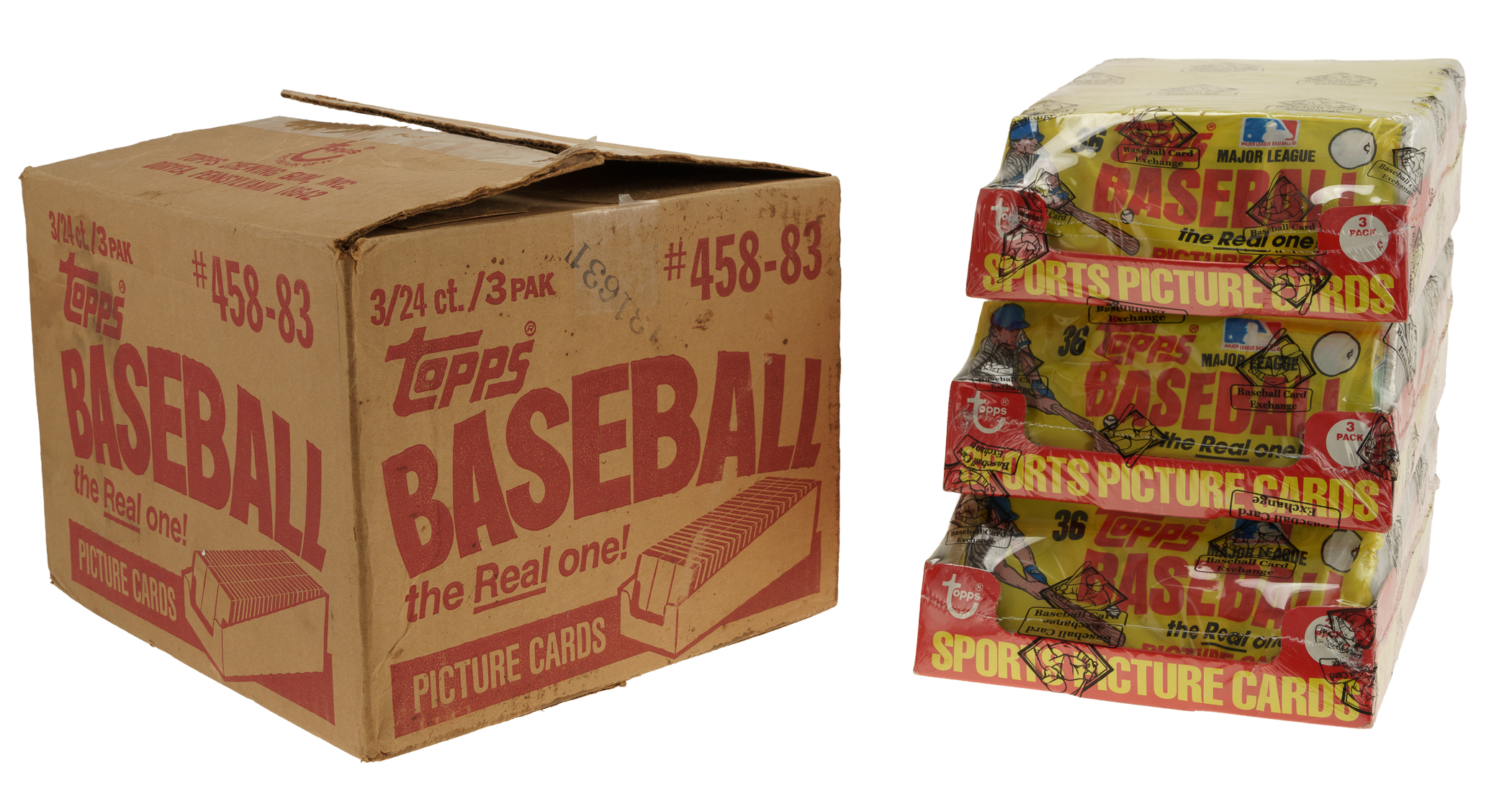 1983 Topps Original Grocery Rack Pack Case (3 Unopened Boxes) - BBCE ...
