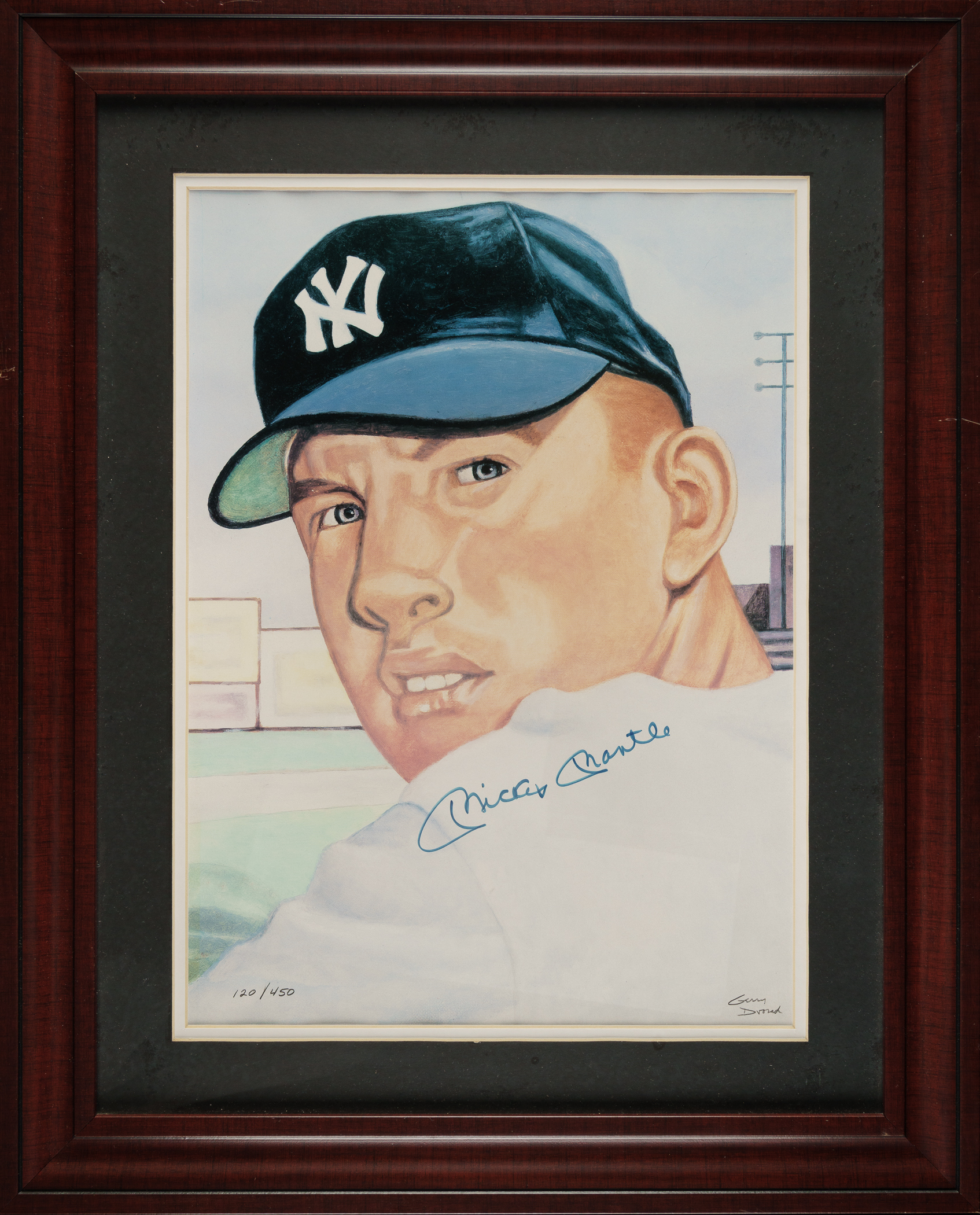 1953 Topps Mickey Mantle Signed Limited-Edition Lithograph By