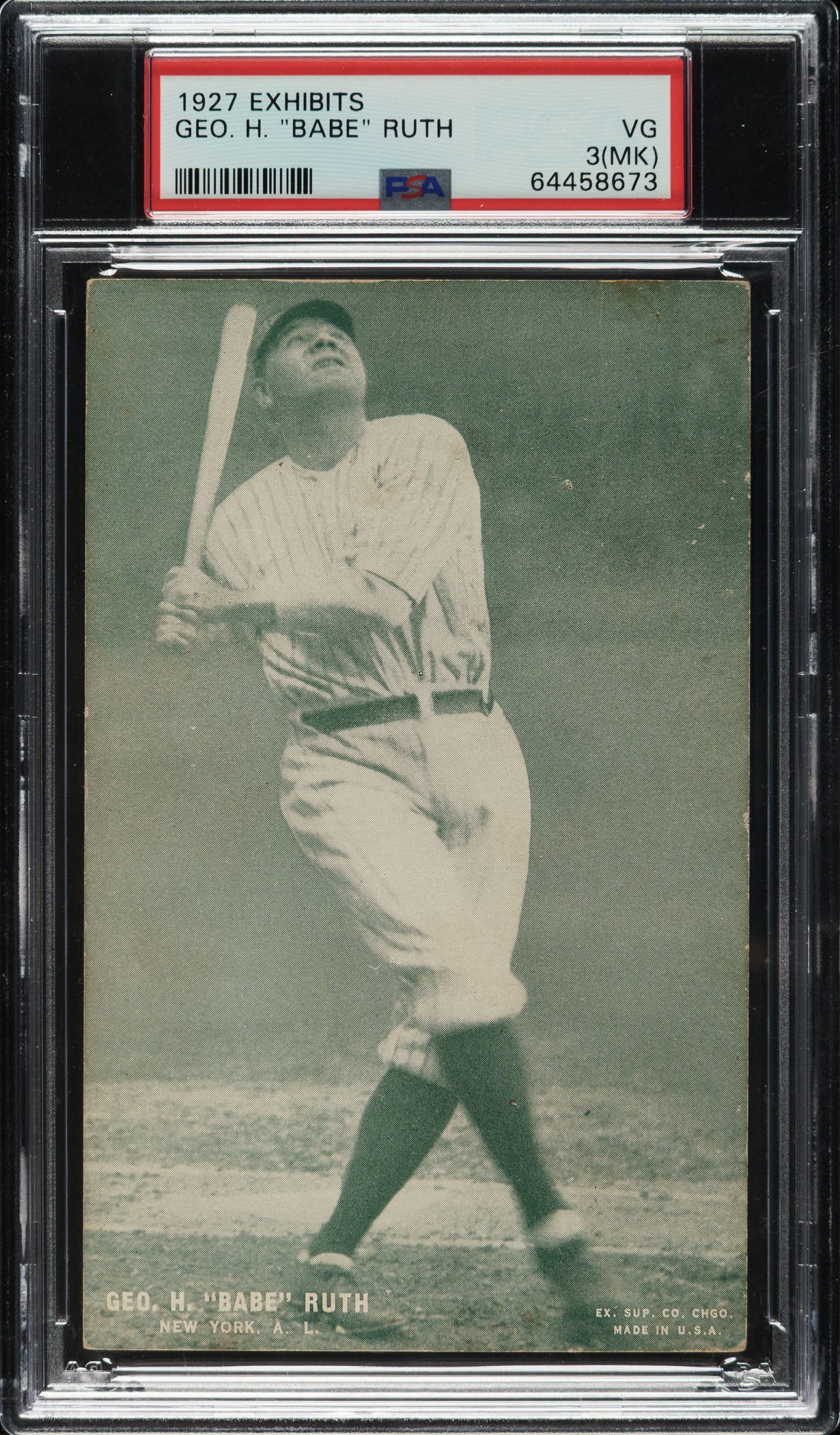 1927 Exhibits Babe Ruth PSA VG 3 (MK) | REA Archive