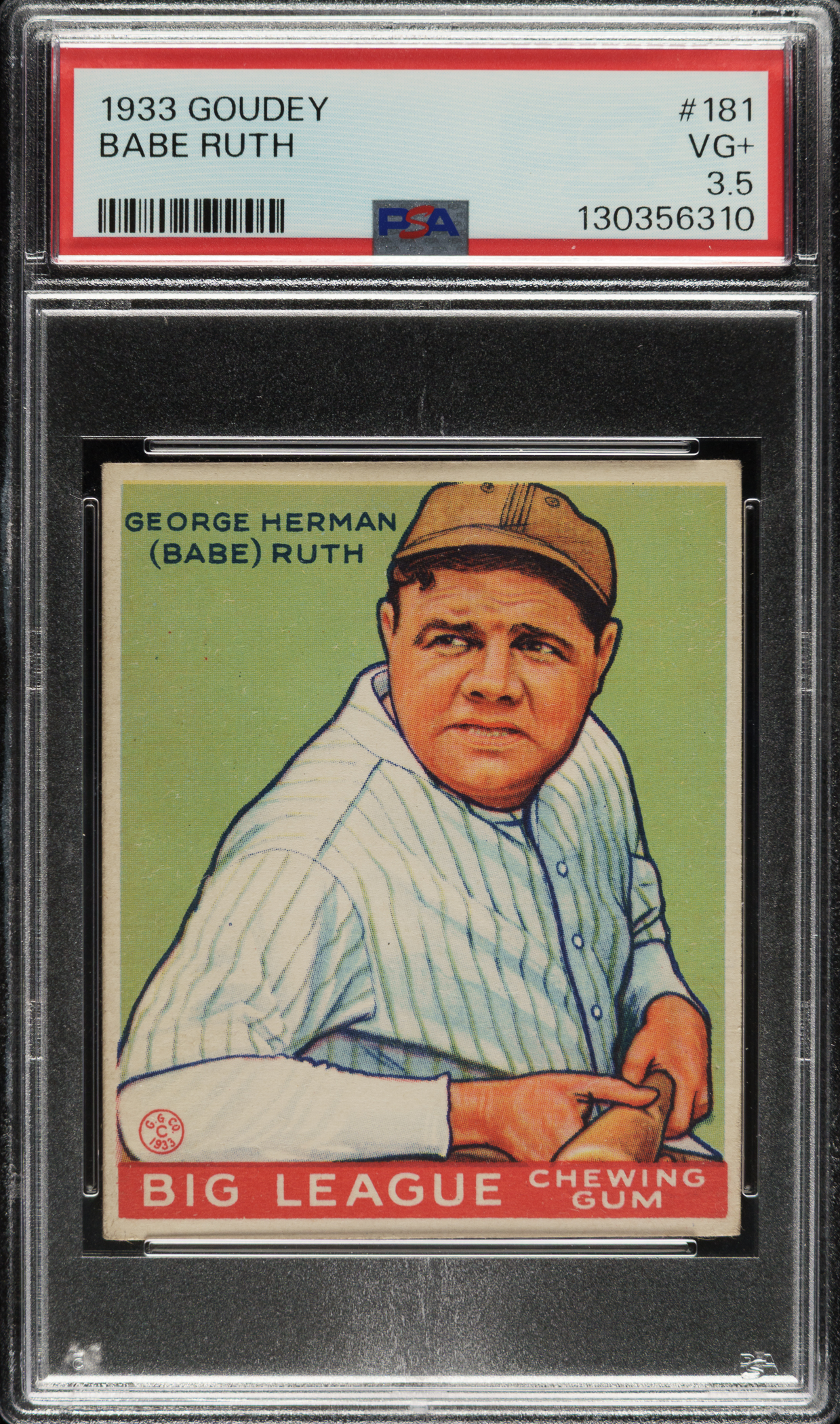 1933 R319 Goudey #181 Babe Ruth PSA VG+ 3.5 | REA Archive