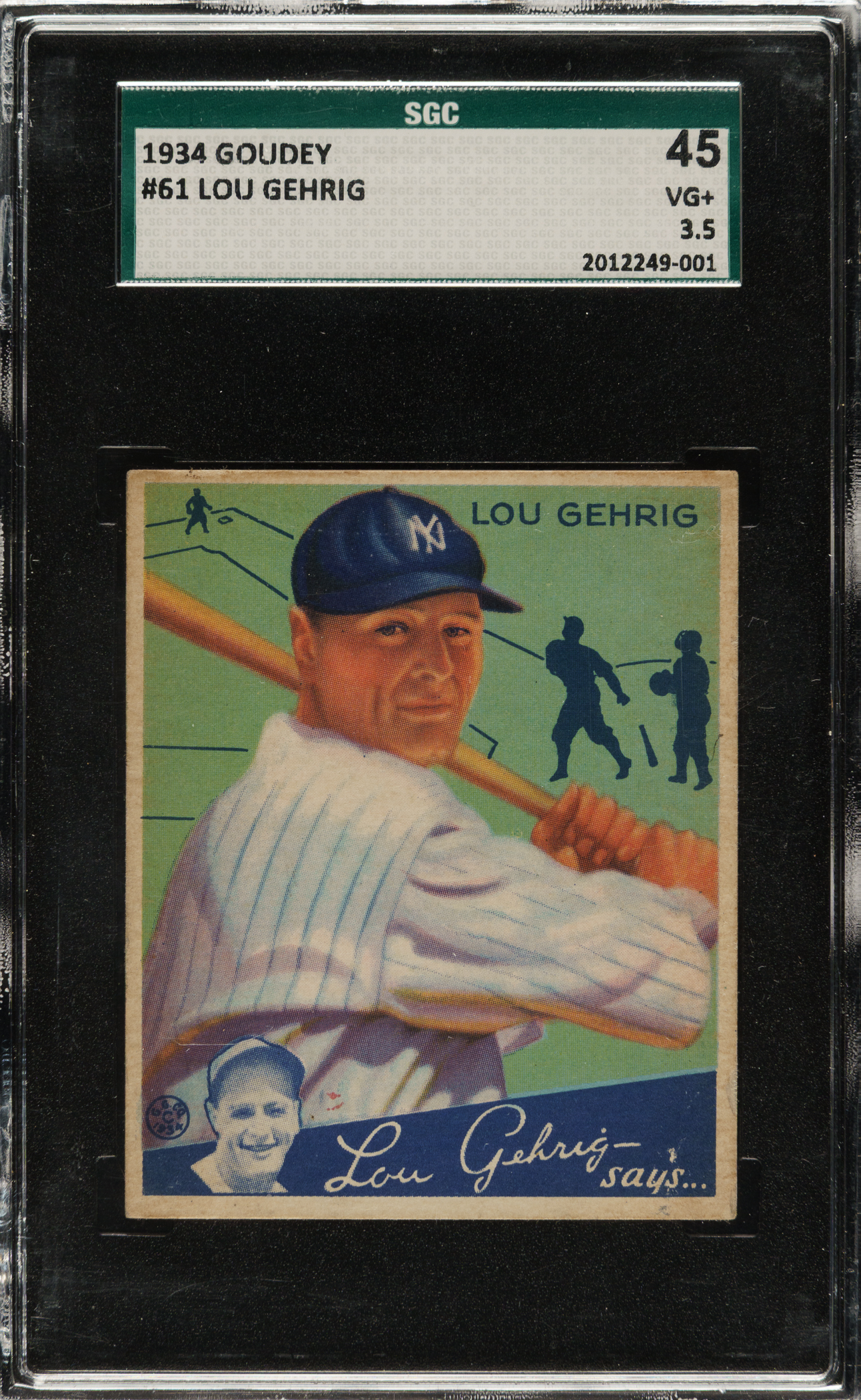 1934 R320 Goudey #61 Lou Gehrig SGC VG+ 45 | REA Archive
