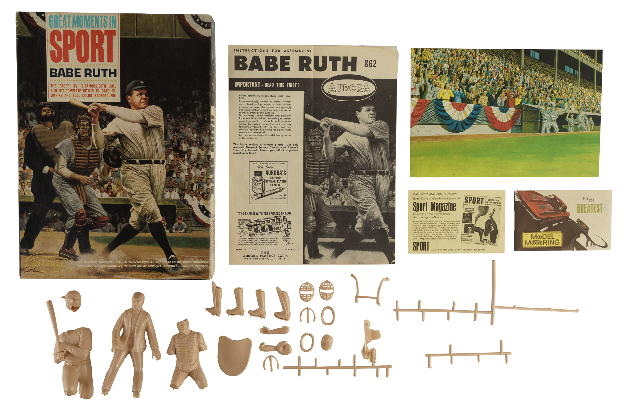 Circa 1965 Babe Ruth Aurora Assembly Kit in Original Box | REA Archive