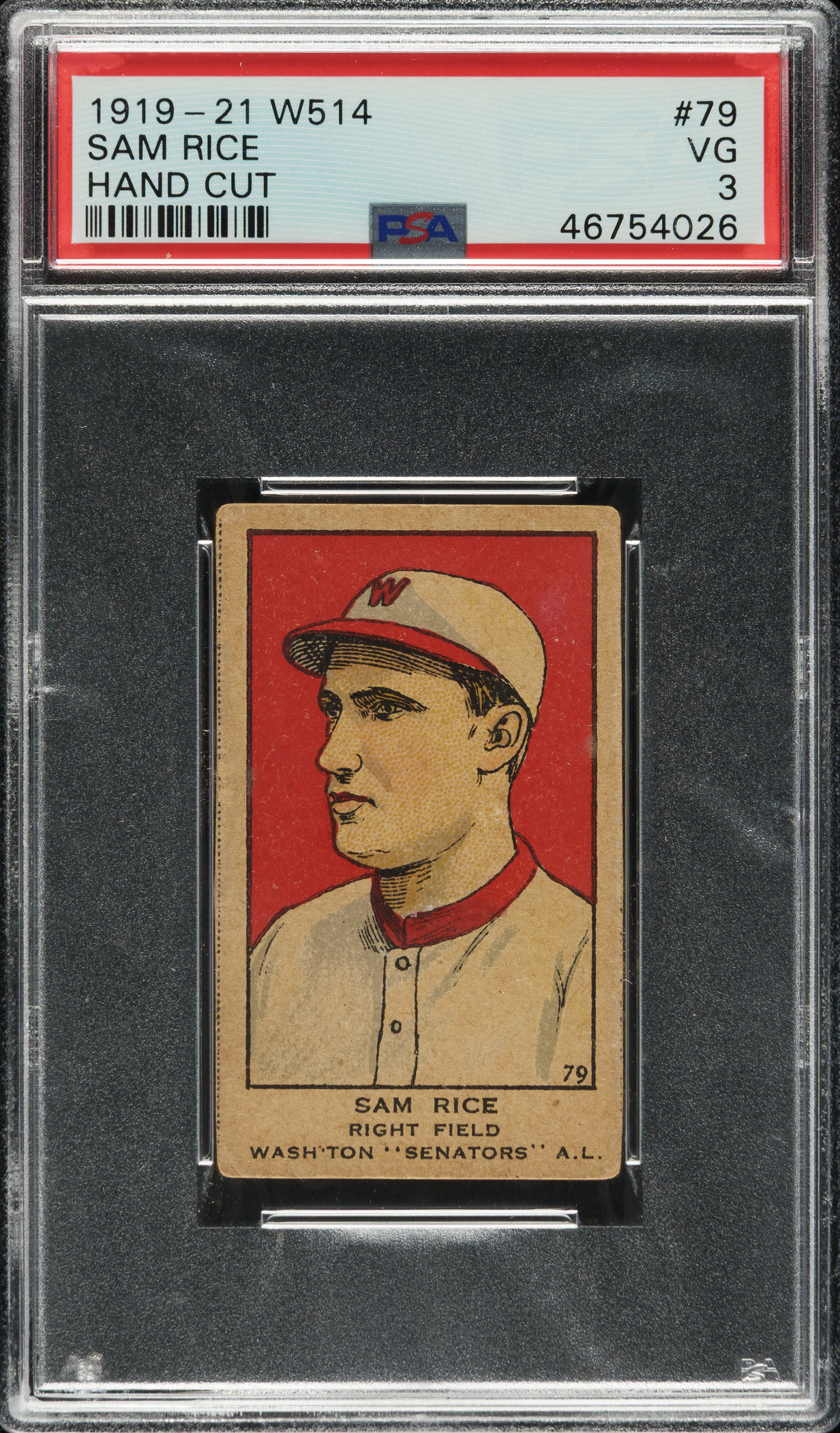 Expression Patterns Sam Rice 1920-1921 W514 #79 Sam Rice PSA VG 3 | REA Archive