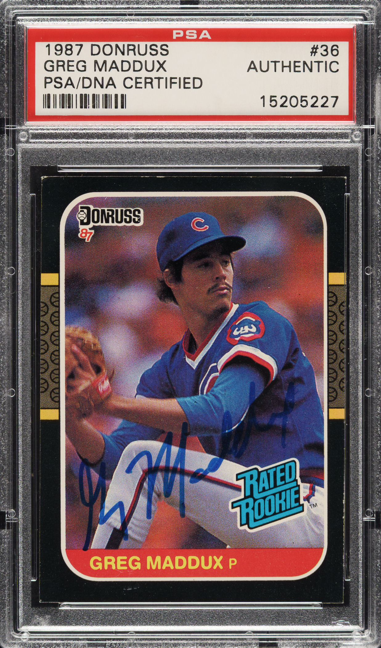 Signed 1987 Donruss #36 Greg Maddux Rookie - PSA/DNA | REA Archive