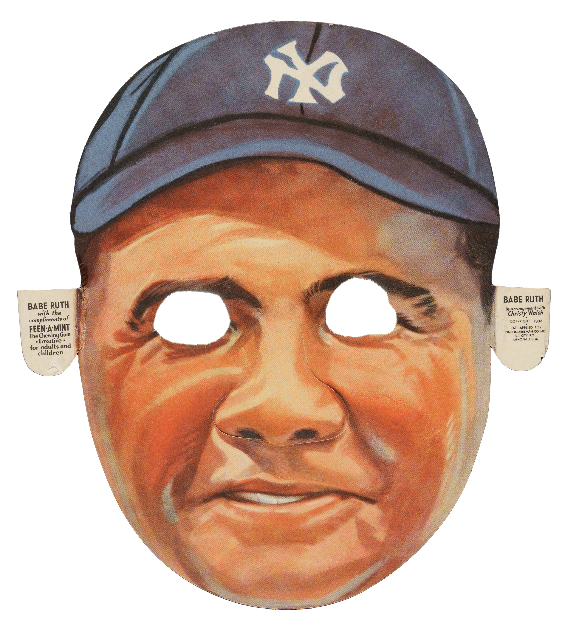 1933 Feen-A-Mint Babe Ruth Mask | REA Archive