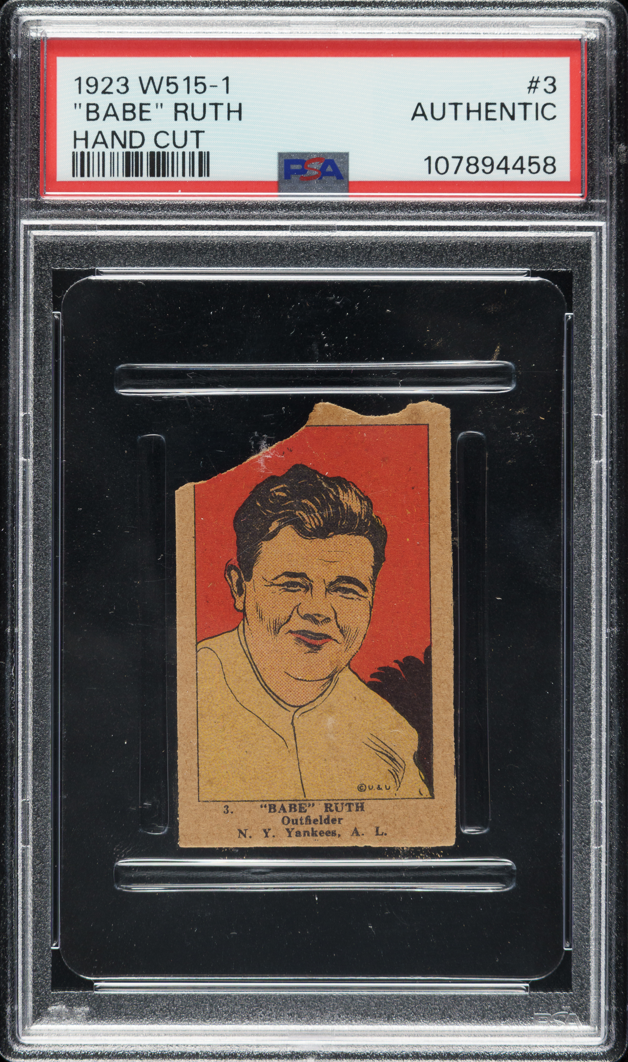 1923 W515-1 #3 Babe Ruth PSA Authentic | REA Archive
