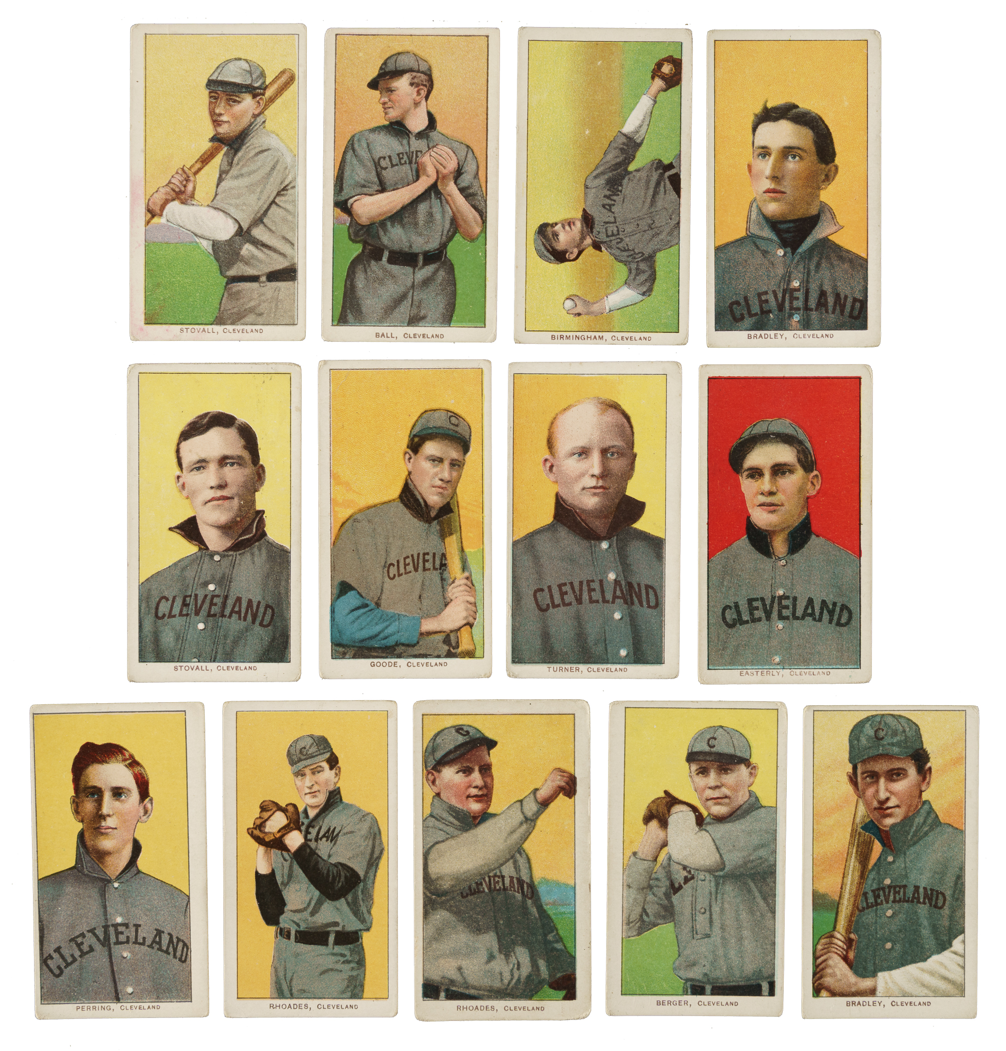 Naps Mlb 1909-1911 T206 White Border Cleveland Naps Collection (13) | REA Archive