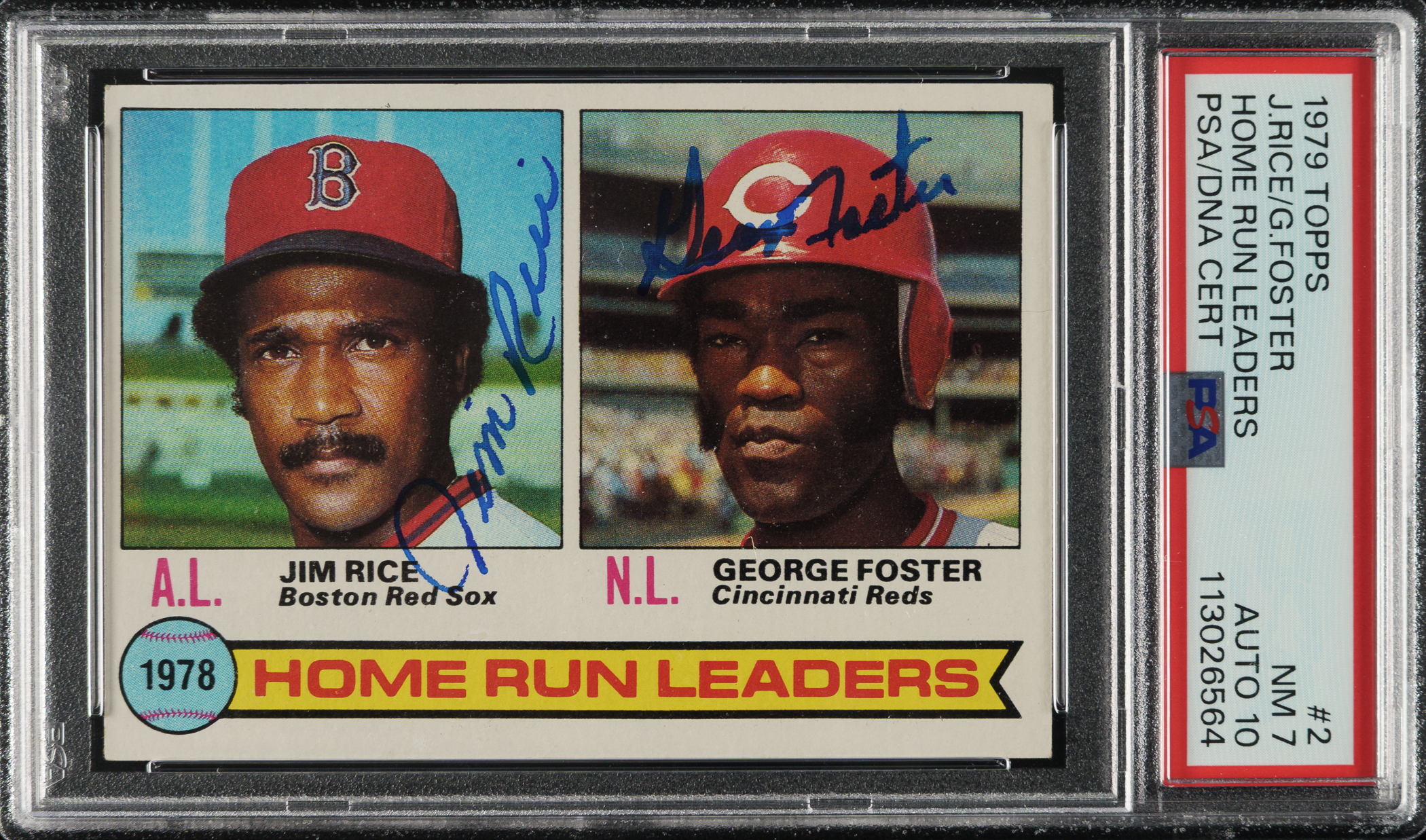 George Foster Rrc Signed 1979 Topps #2 Home Run Leaders with Jim Rice and George Foster ...