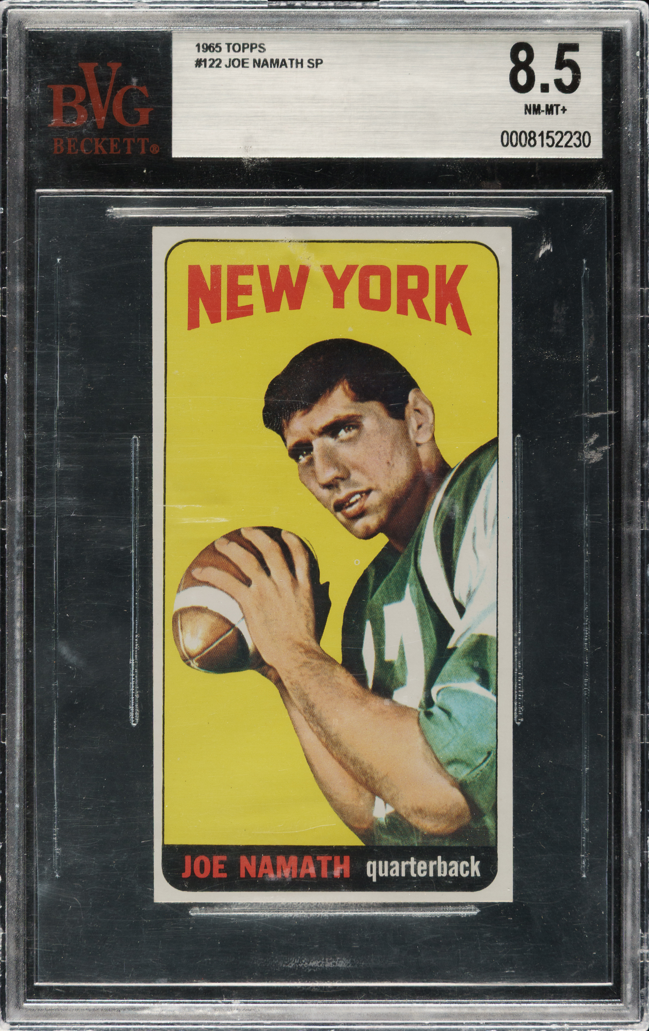 1965-topps-football-122-joe-namath-rookie-bvg-nm-mt-85