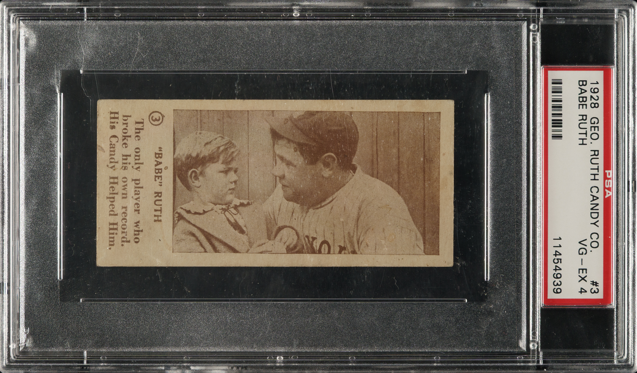 1928 George Ruth Candy Co. #3 Babe Ruth PSA VG-EX 4 | REA Archive