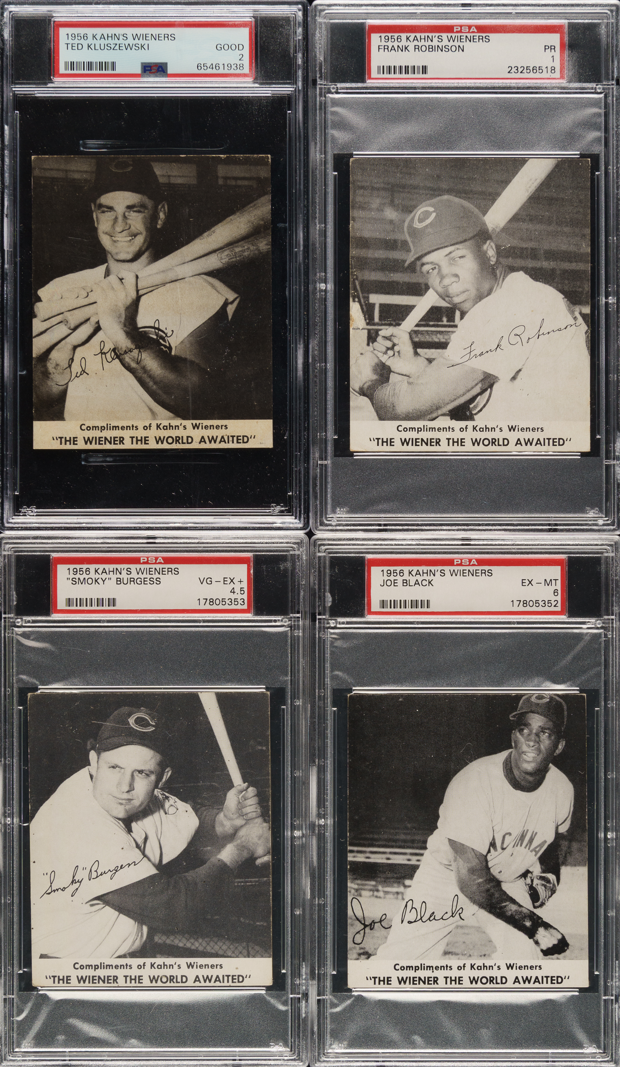 1956 Kahn's Wieners Complete Set (15) Including Frank Robinson Rookie: #1 PSA Set Registry!