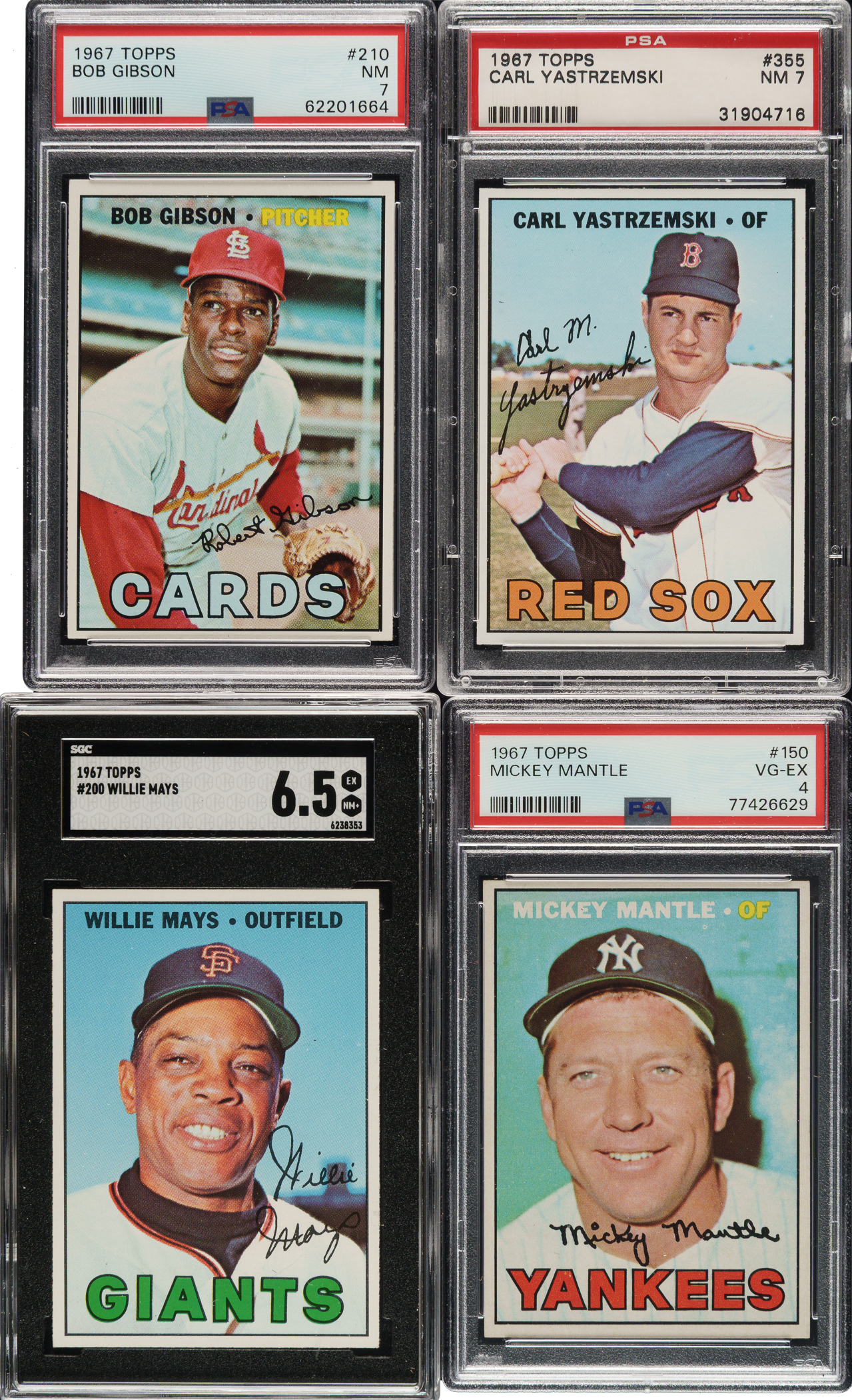 High-Grade 1967 Topps Near-Complete Set (608/609) Including 44 PSA- and ...