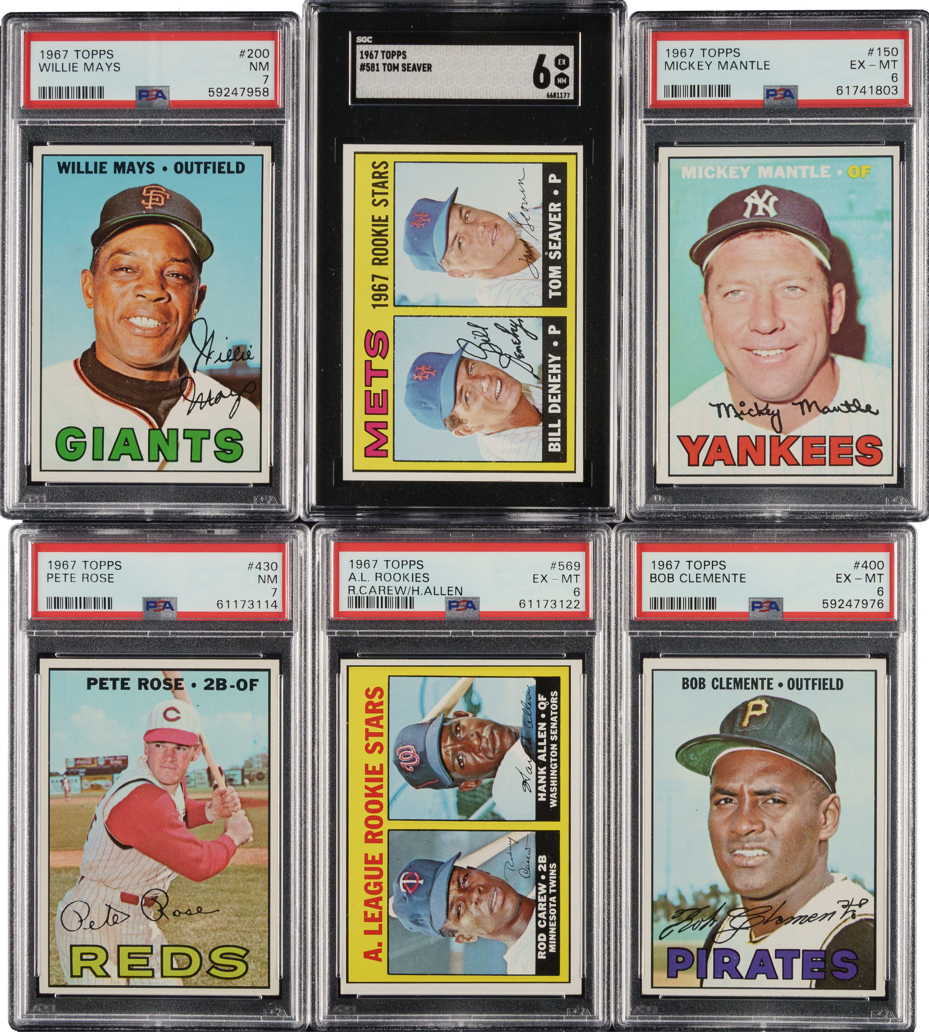 1967 Topps Complete Set (609) Including 60 PSA- and SGC-Graded Cards ...