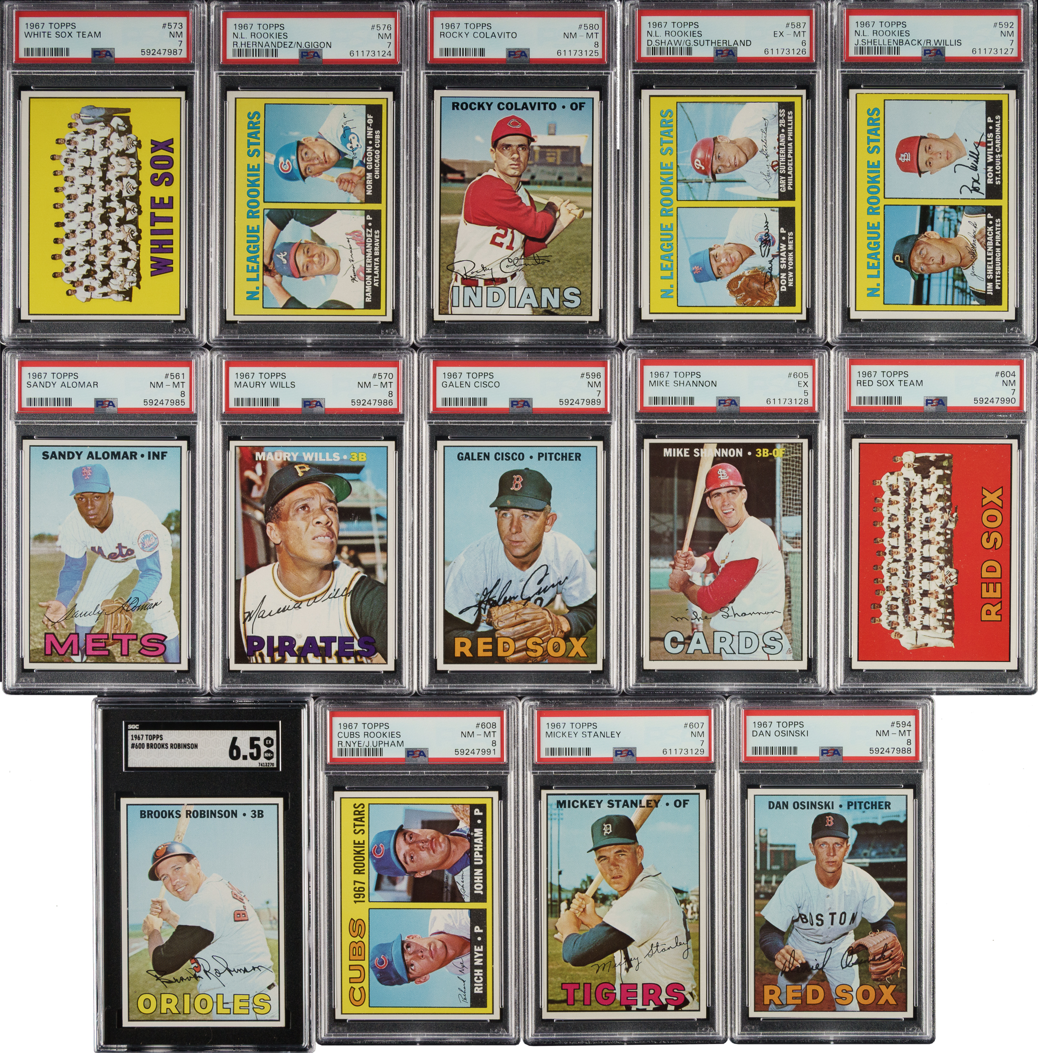 1967 Topps Complete Set (609) Including 60 PSA- and SGC-Graded Cards ...