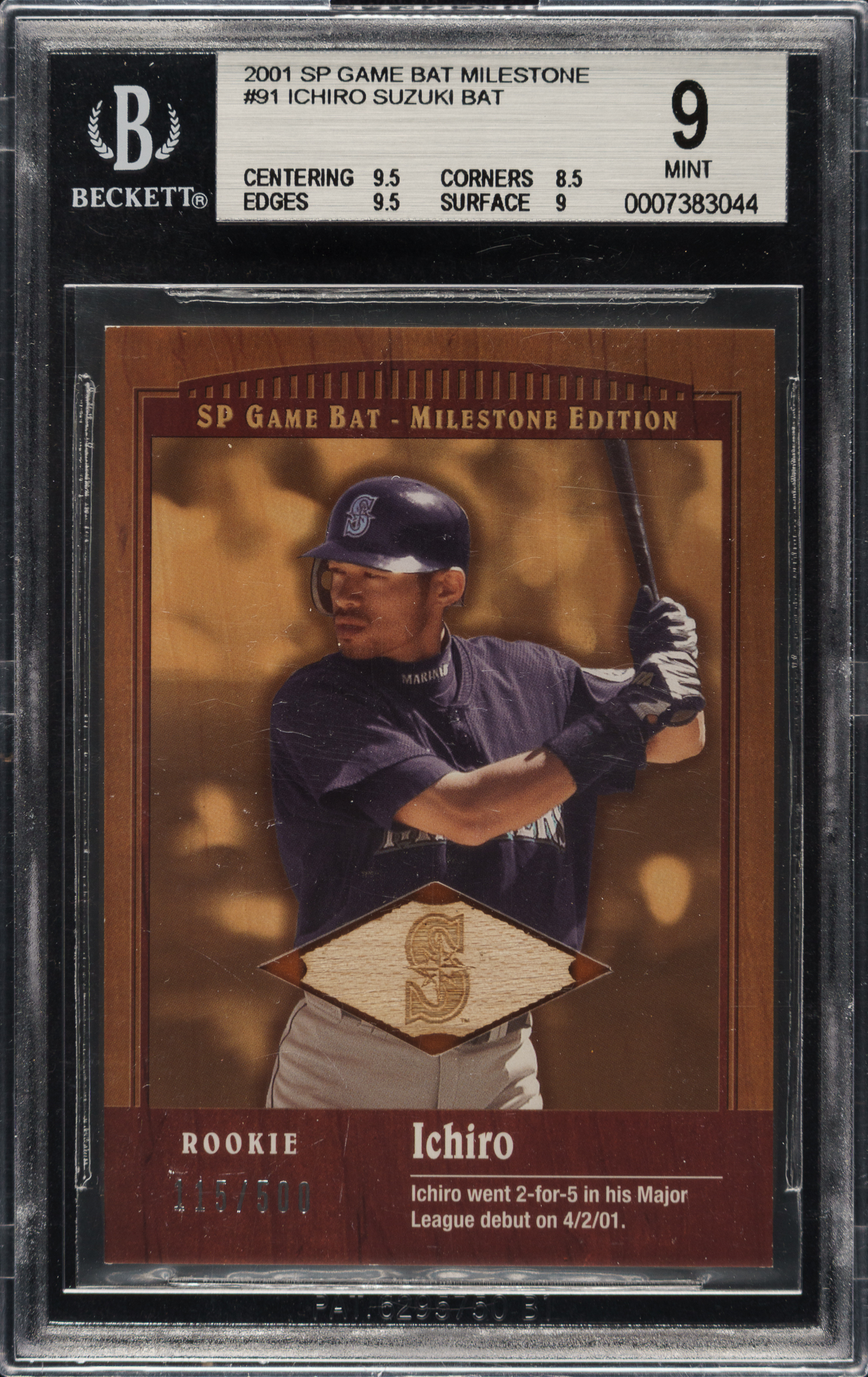 2001 Upper Deck SP Game Bat Milestone Edition #91 Ichiro Suzuki