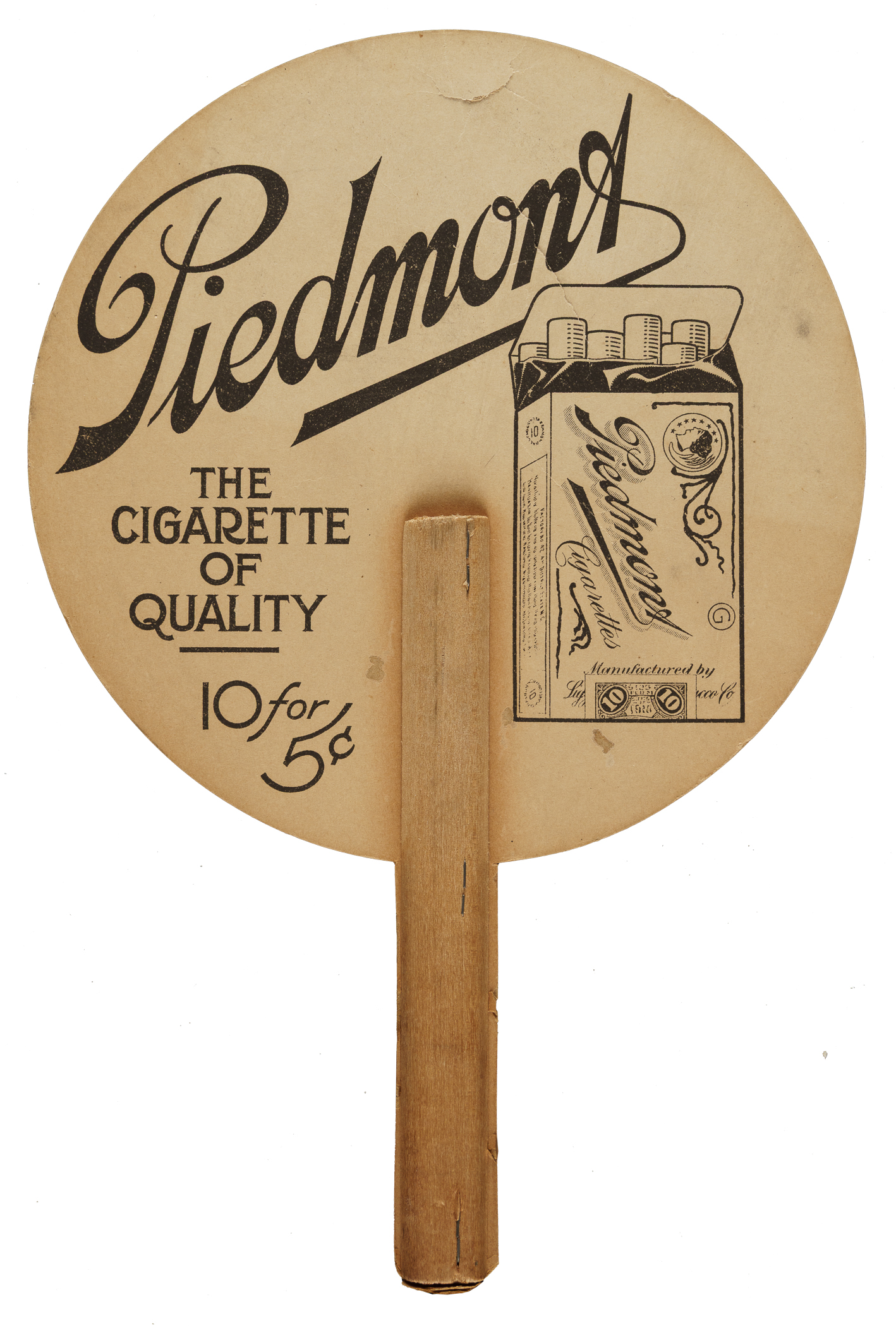 cigarette fan Circa 1911 Piedmont Cigarettes Baseball Fan