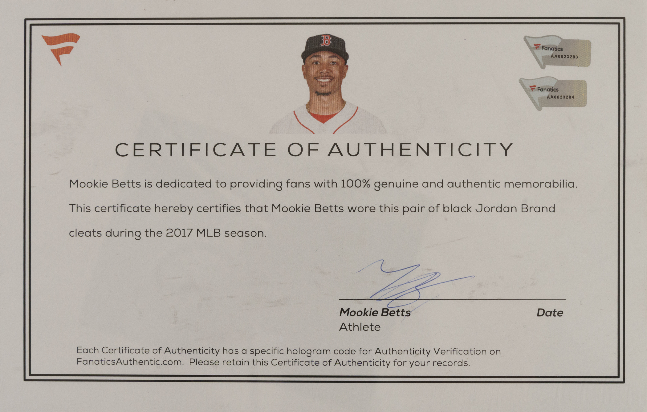 2017 Mookie Betts Boston Red Sox Signed Game-Used Cleats - Fanatics and ...