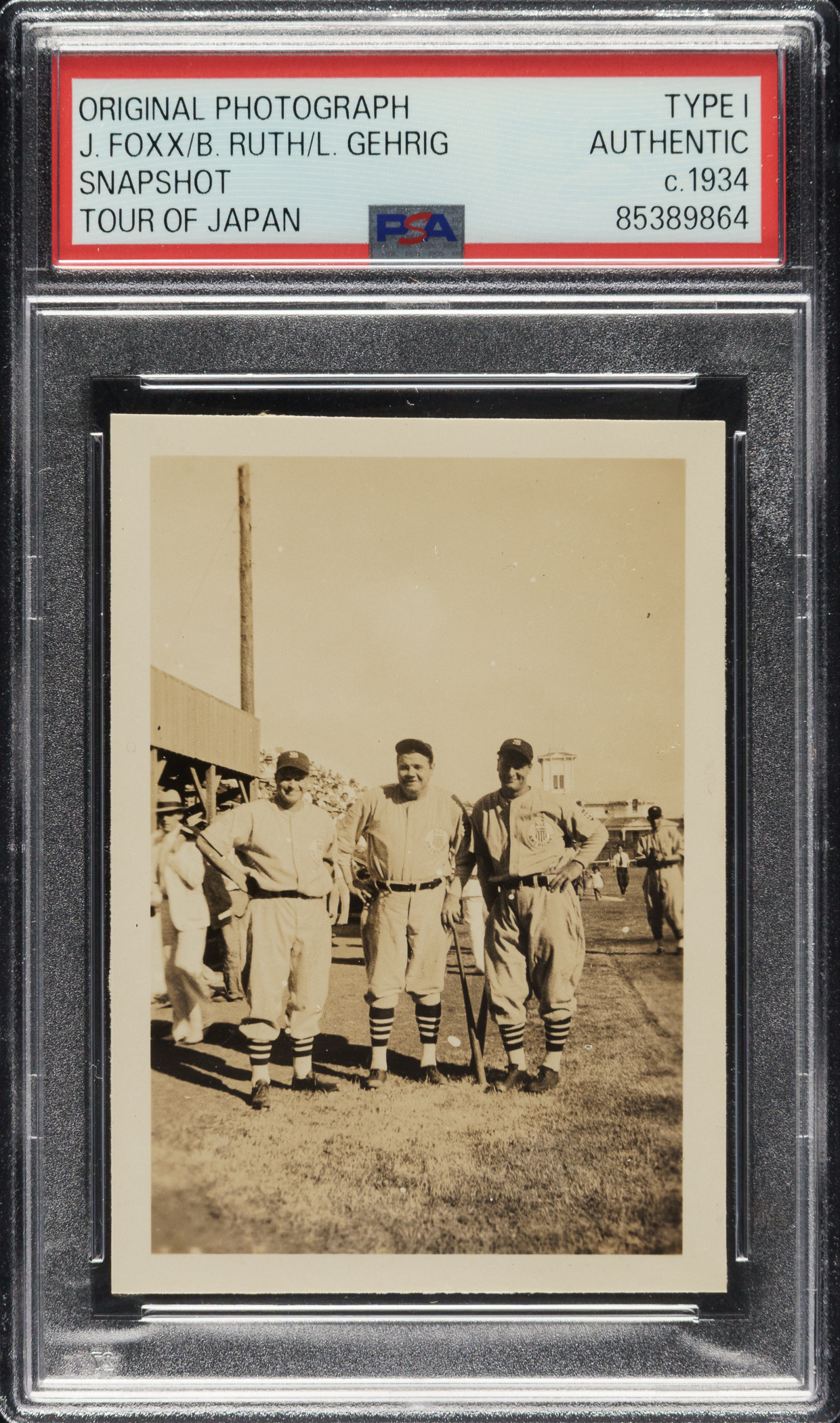 Circa 1934 Babe Ruth, Lou Gehrig, and Jimmie Foxx Tour of Japan ...