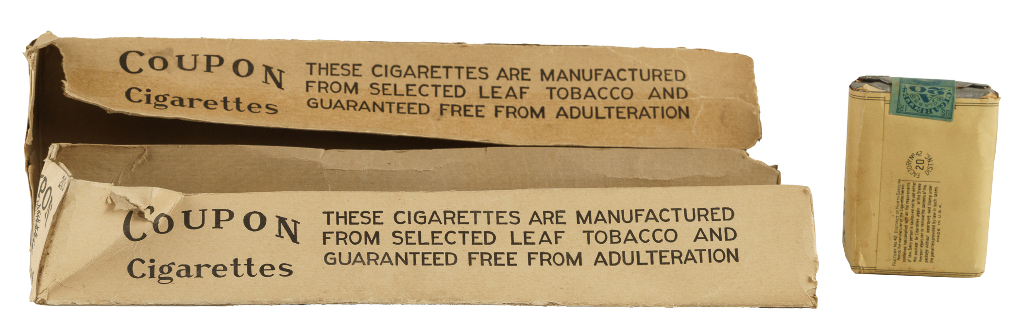 how much was a pack of cigarettes in 1920 Circa 1920s Coupon Cigarettes Unopened Tobacco Pack and Original Display  Box