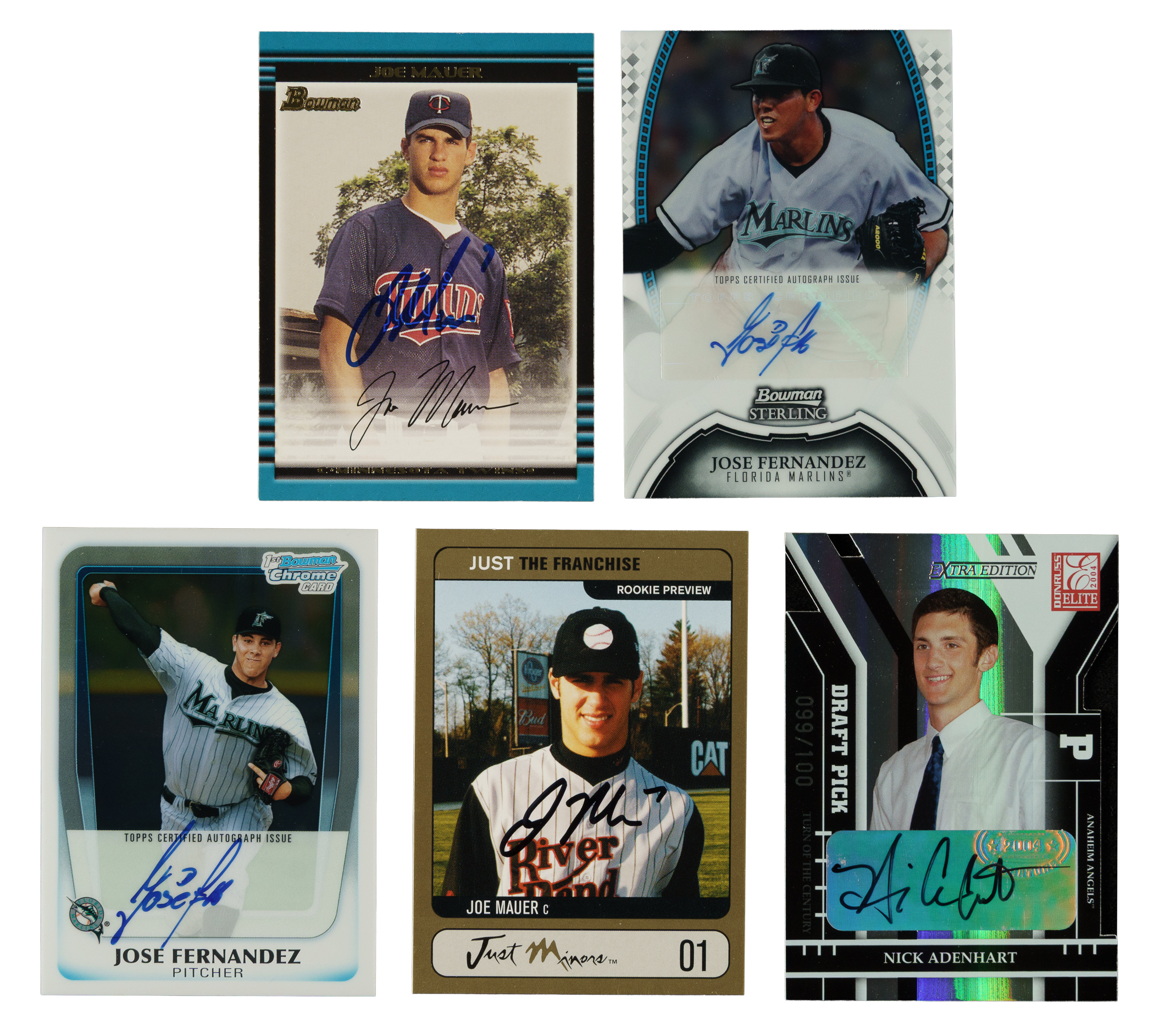 Signed 1997 to 2011 Topps, Bowman, and Upper Deck Collection (62 ...