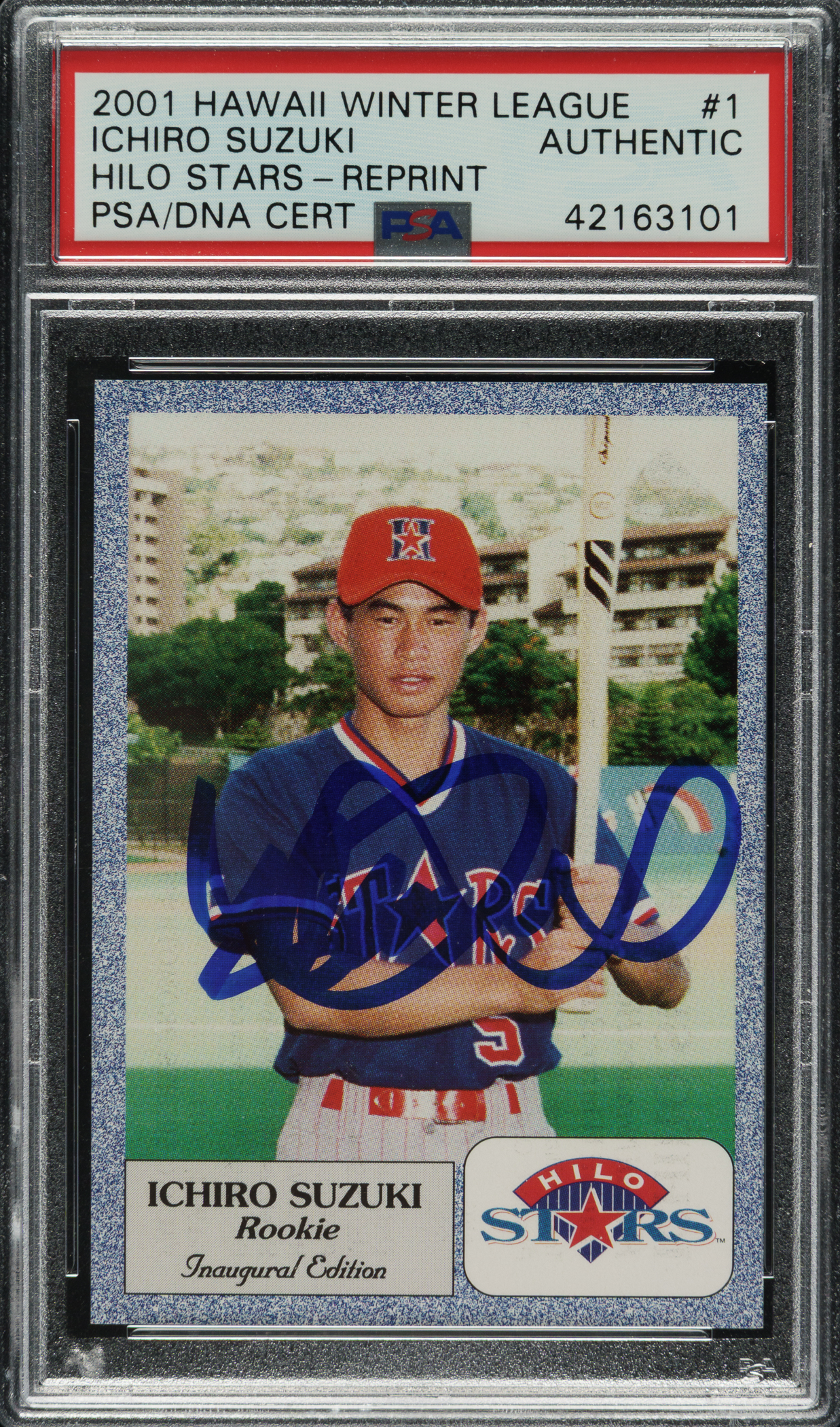 Signed 2001 Hawaii Winter League Hilo Stars #1 Ichiro Suzuki (1993
