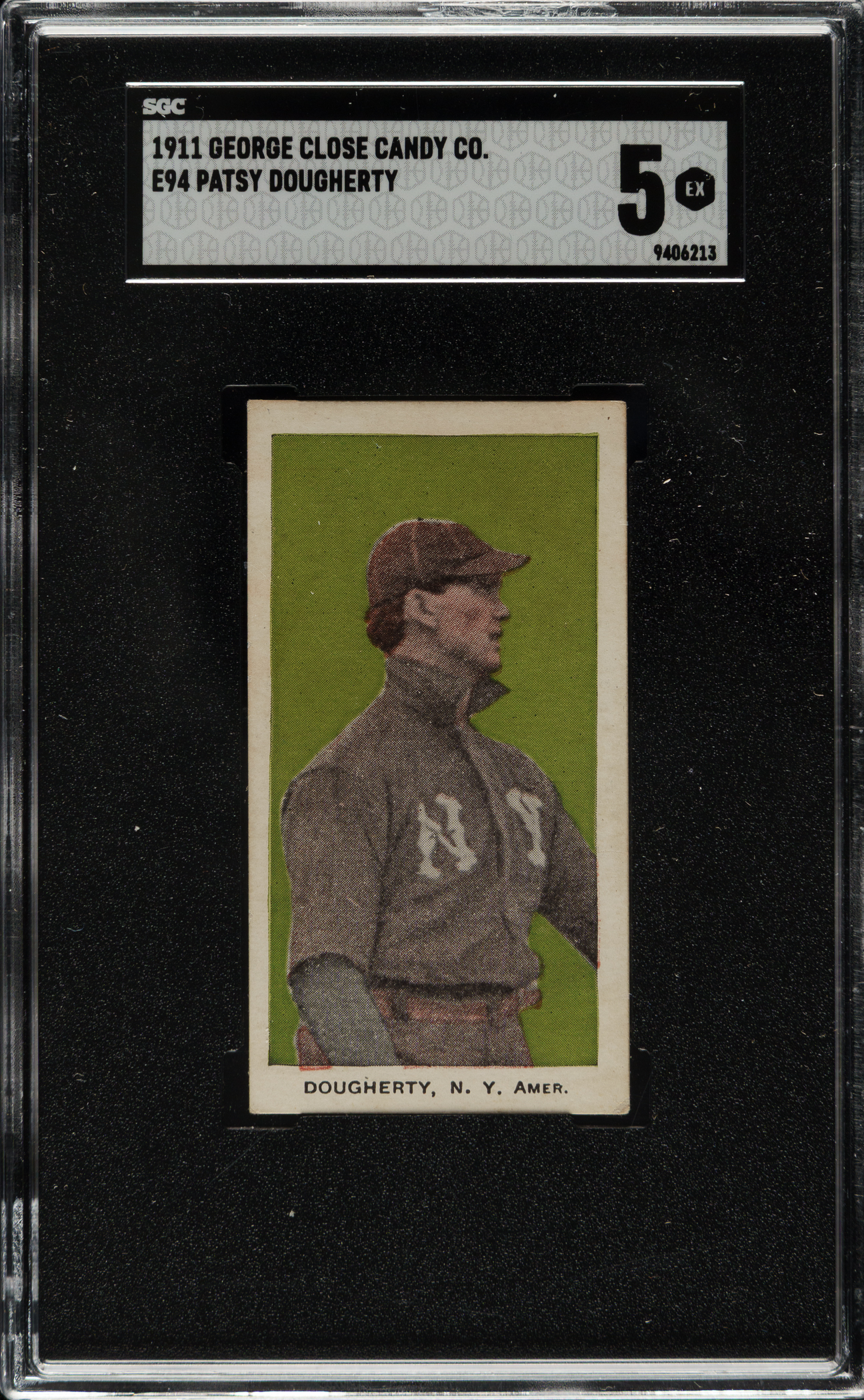 Patsy Dougherty Highlanders 1911 E94 George Close Candy Patsy Dougherty SGC EX 5 - Olive Background ...
