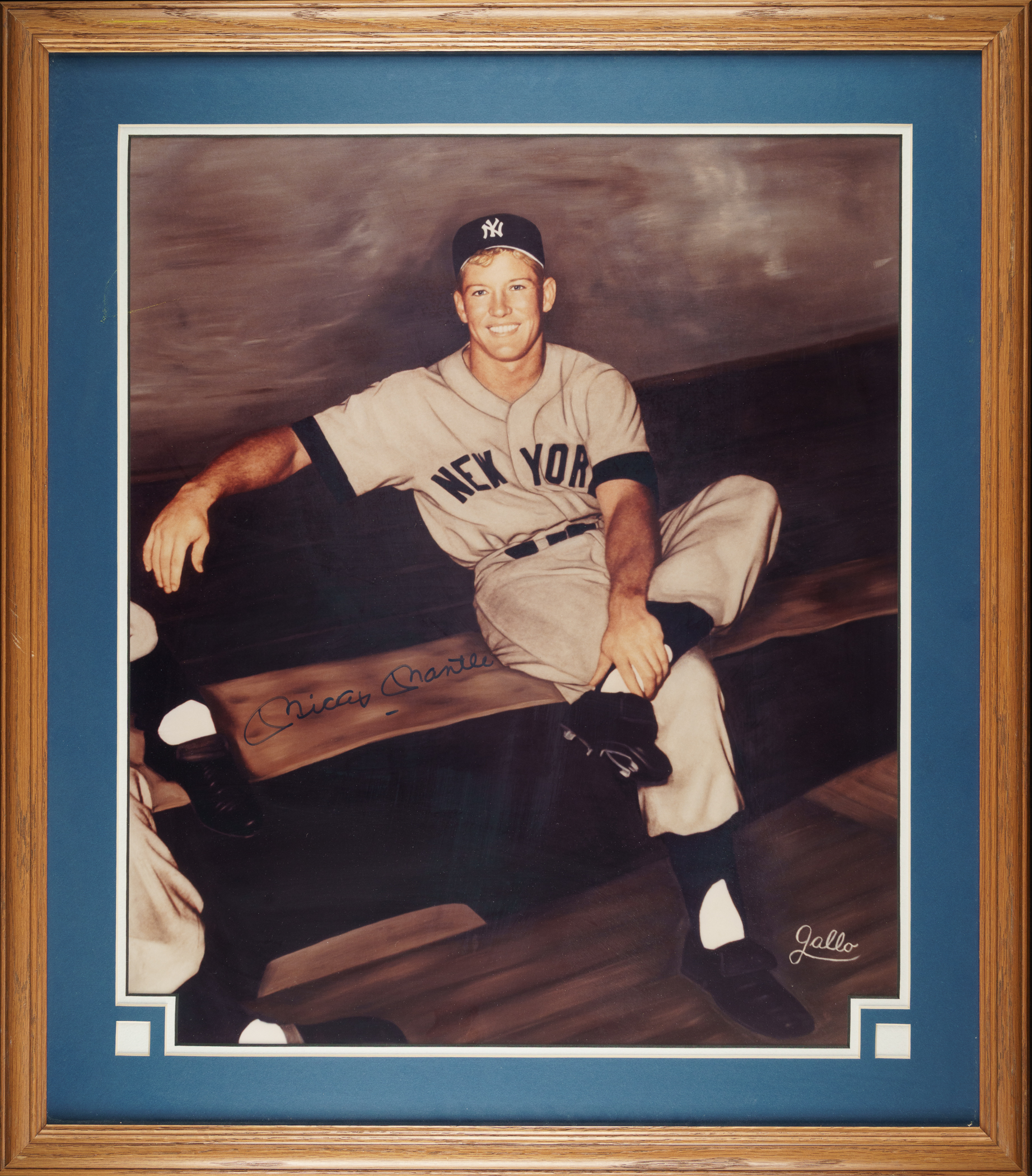 ★ＭＲ刻印ＵＳオリジナル盤★『ザ・ファースト・ミニッツ・オブ・ア・ニュー・デイ』 Mickey Mantle Signed Print by Ray Gallo - JSA | REA Archive