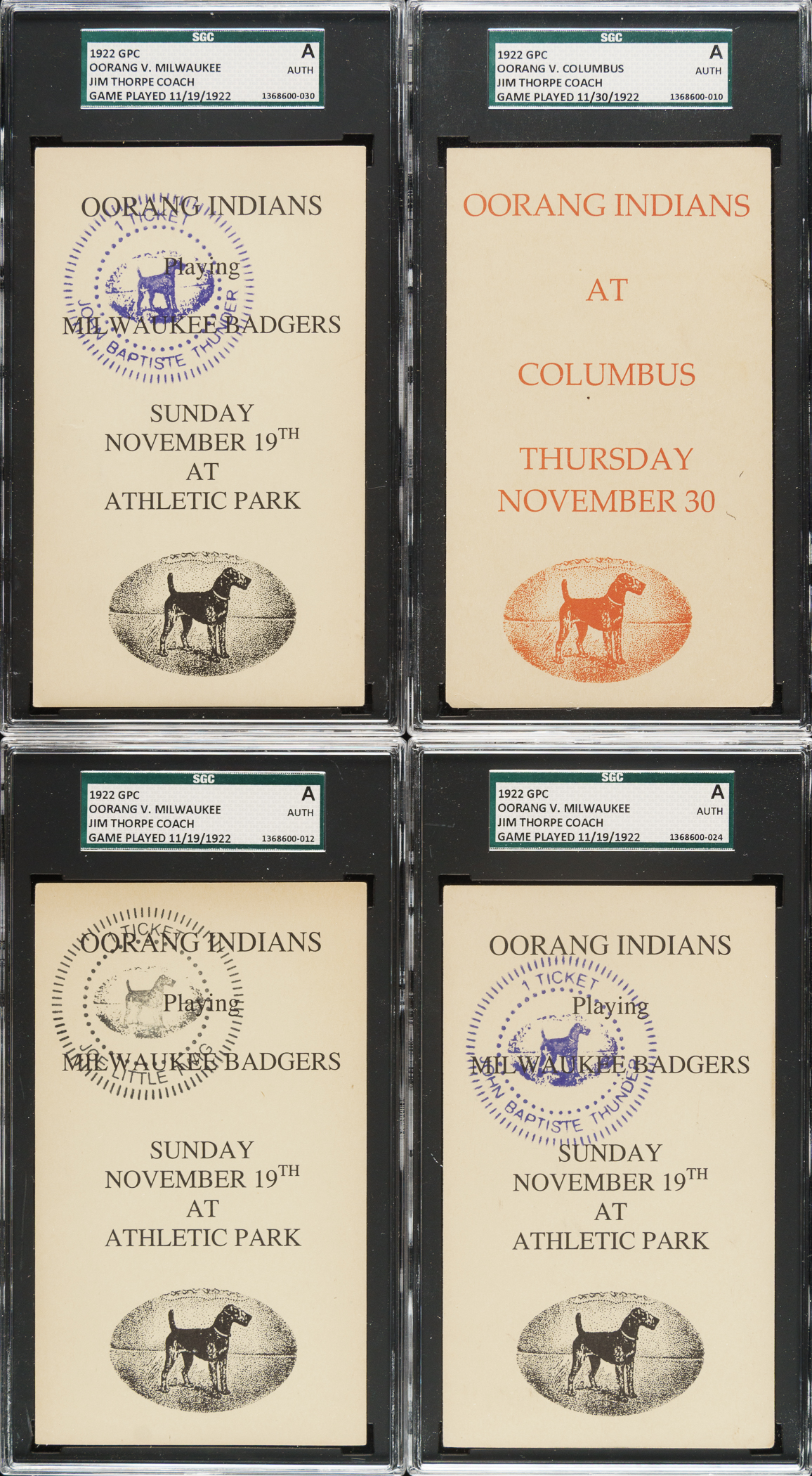 1922 Oorang Indians Government Postcard SGC-Graded Collection (28