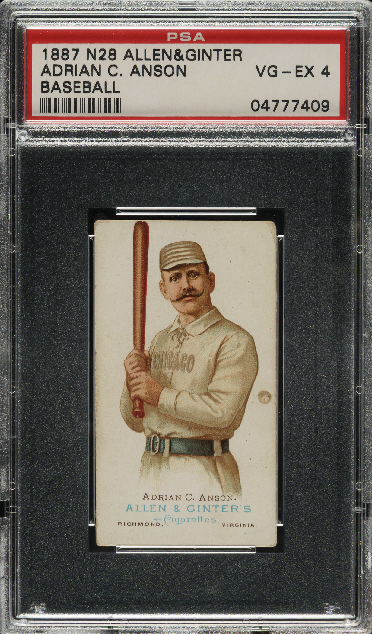 Cap Anson 1888 N28 Allen & Ginter Cap Anson PSA VG-EX 4 | REA Archive