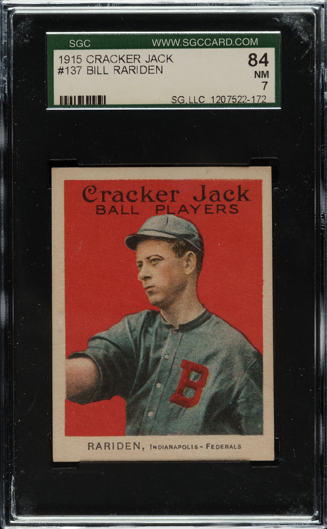 1915 E145 Cracker Jack #137 Bill Rariden SGC NM 84 | REA Archive