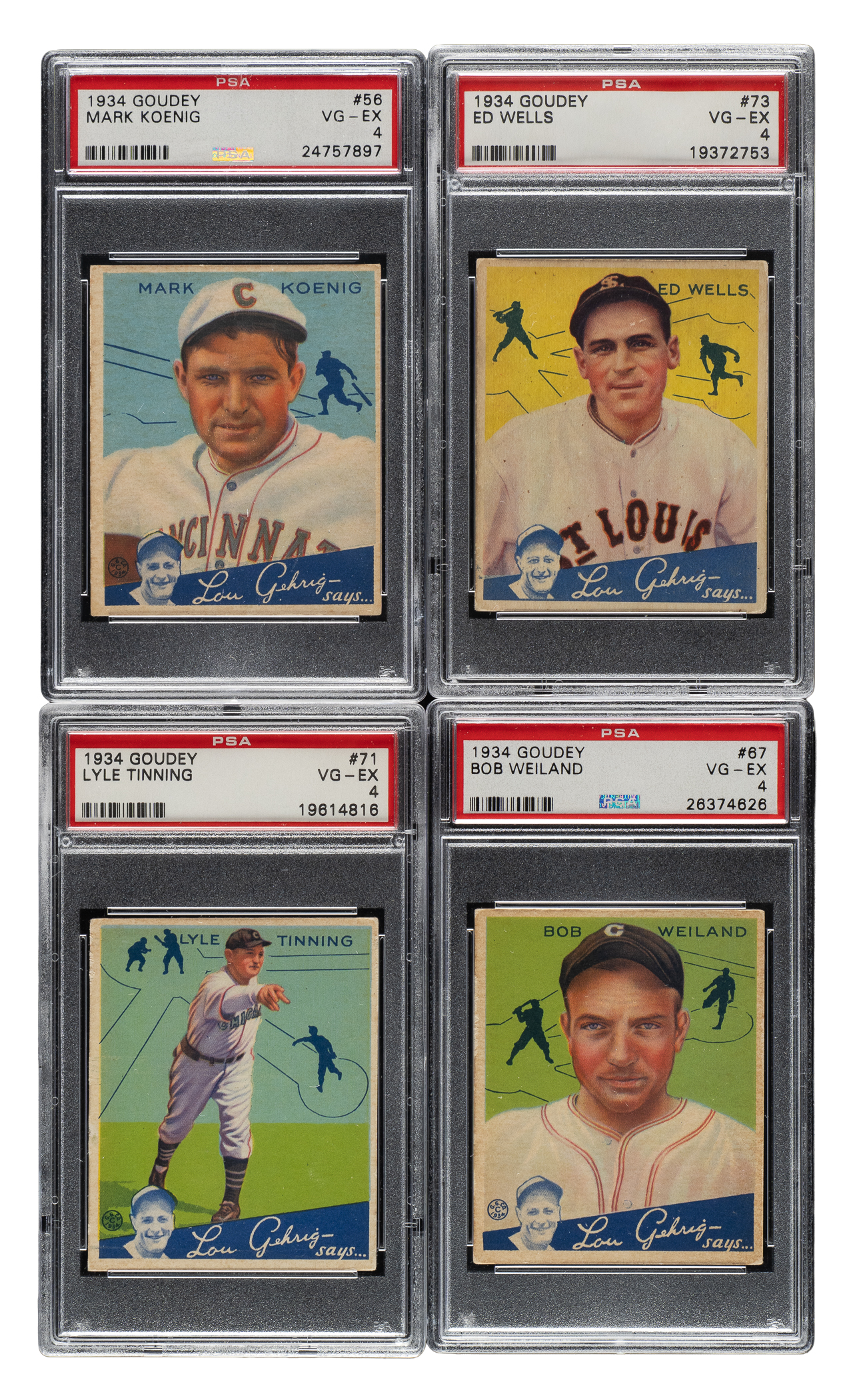 1934 R320 Goudey PSA VG-EX 4 Collection (10) | REA Archive