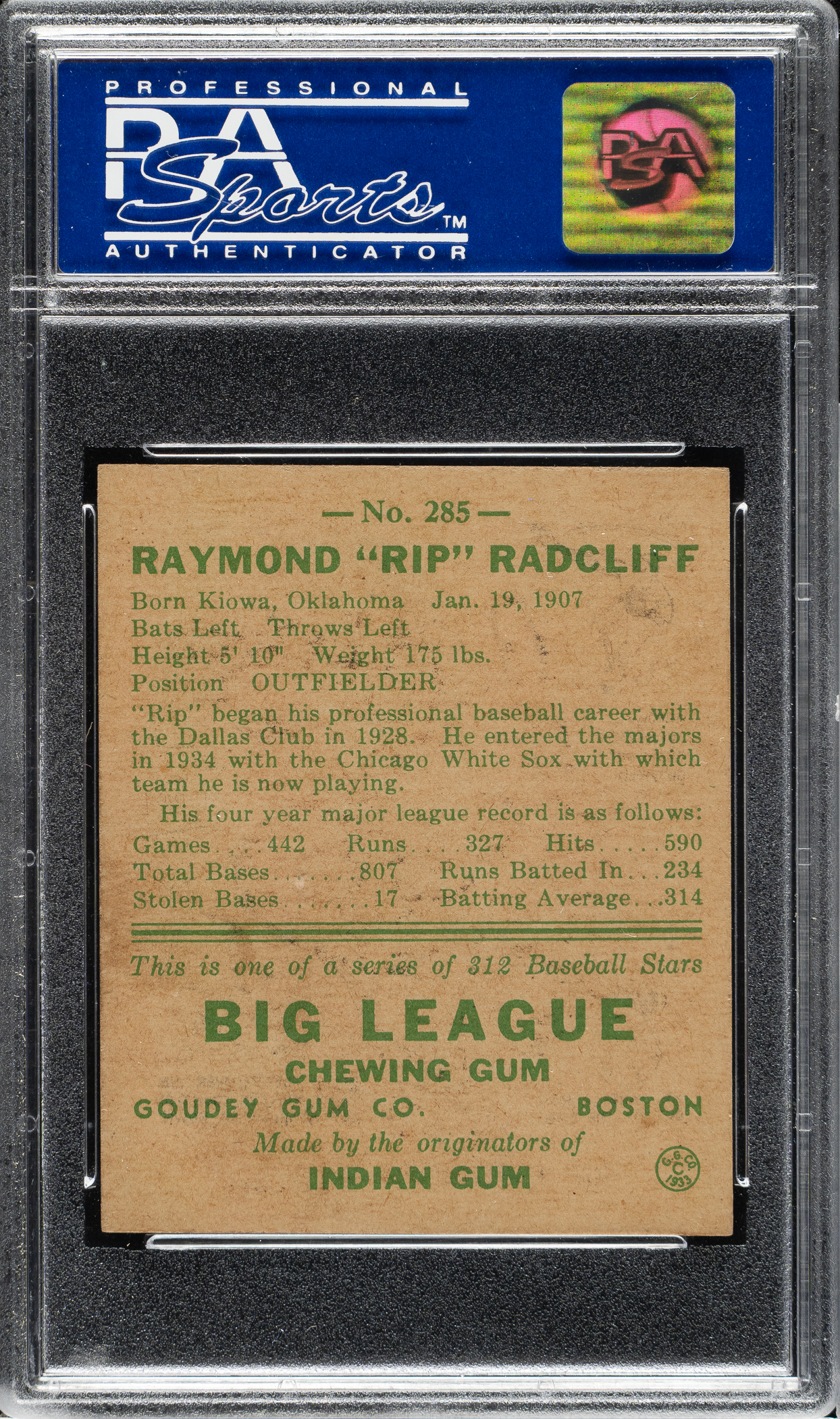 Futurity Ribeye R323 1938 R323 Goudey