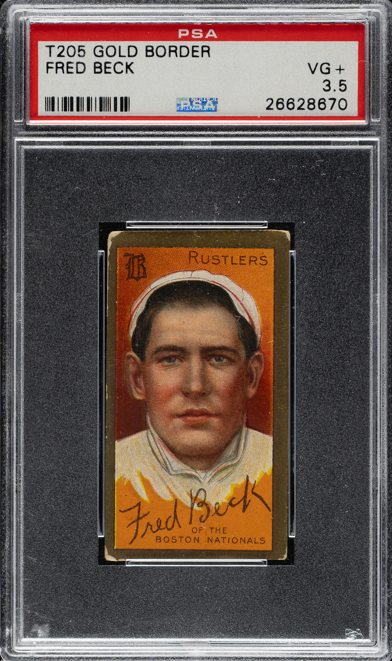 1911 T205 Gold Border Fred Beck PSA VG+ 3.5 - American Beauty Back ...