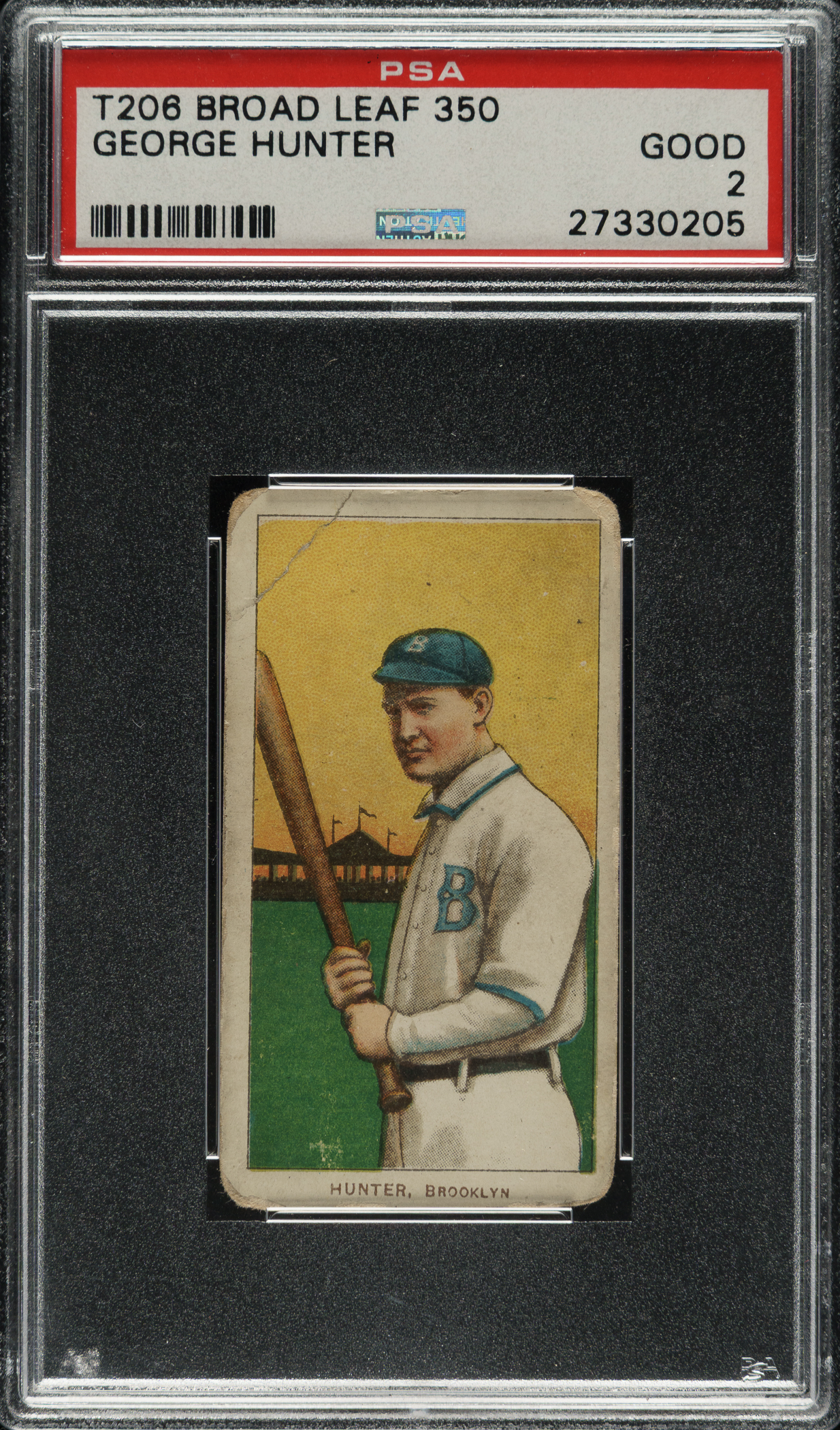 1909-1911 T206 White Border George Hunter PSA GOOD 2 - Broad Leaf 350 Back