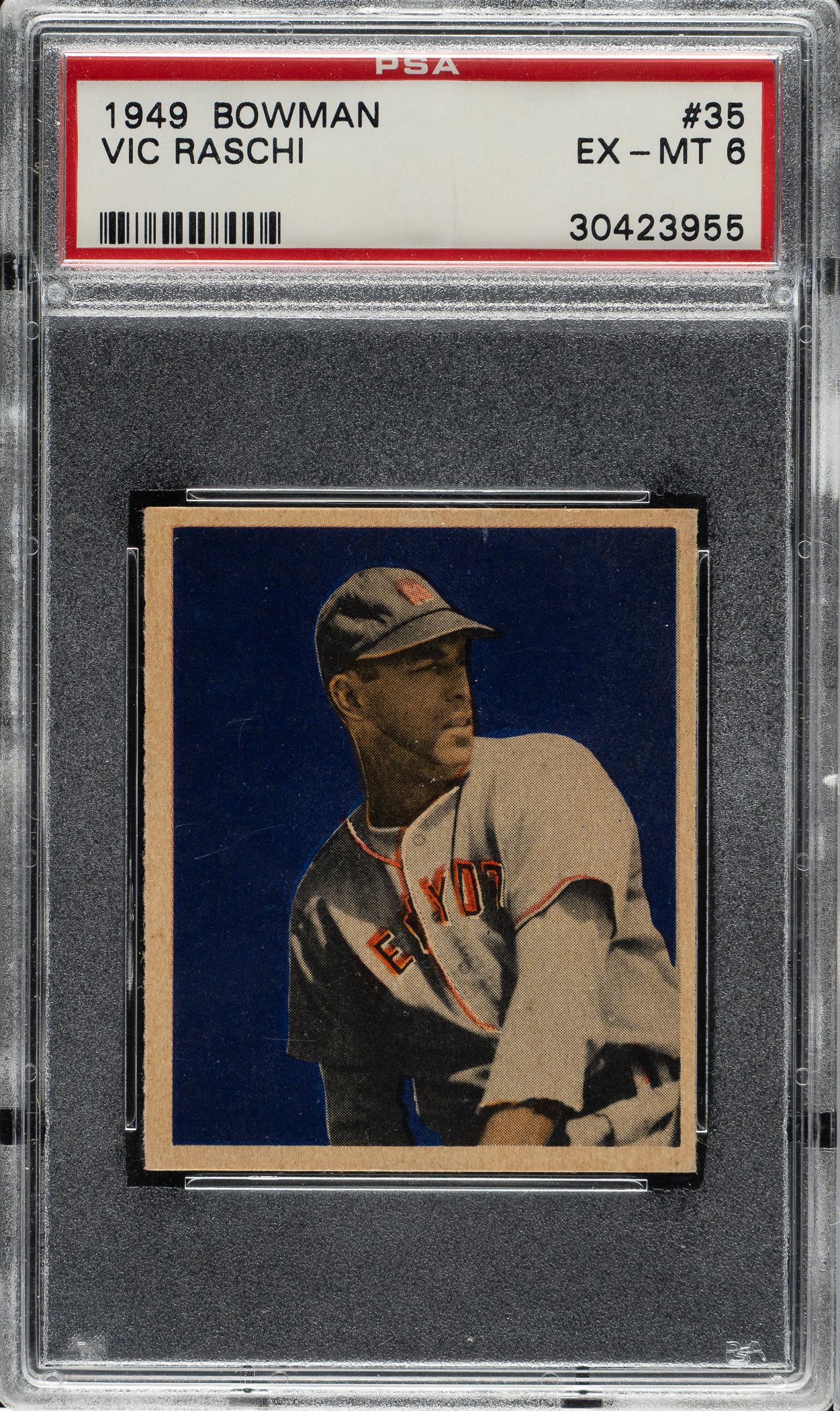 1949 Bowman #35 Vic Raschi PSA EX-MT 6 | REA Archive
