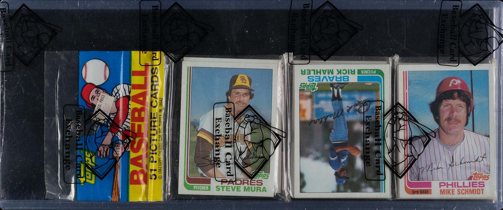 1982 Topps Unopened Rack Pack - Mike Schmidt on Top and Reggie Jackson ...