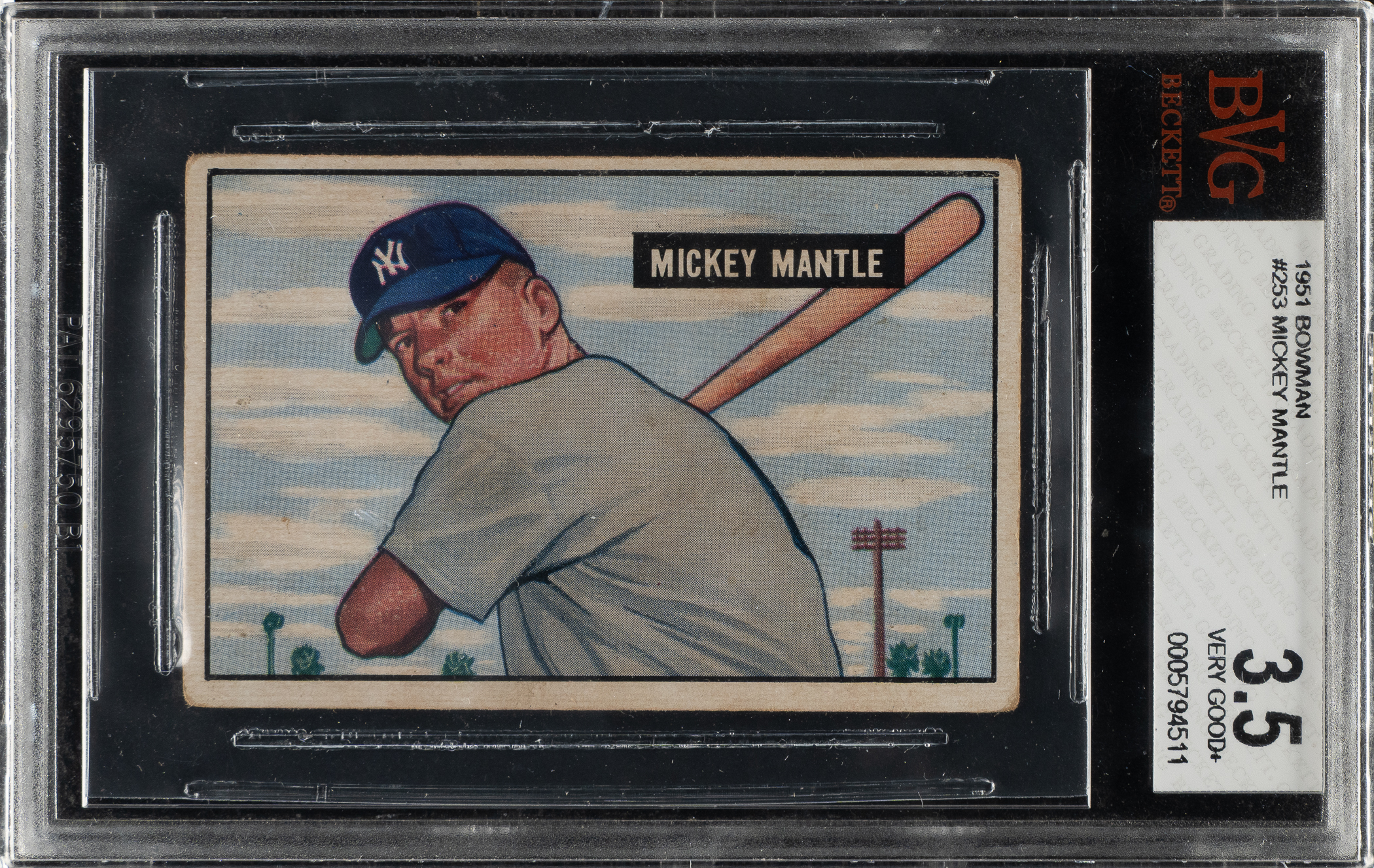 1951-bowman-253-mickey-mantle-rookie-bvg-vg-35