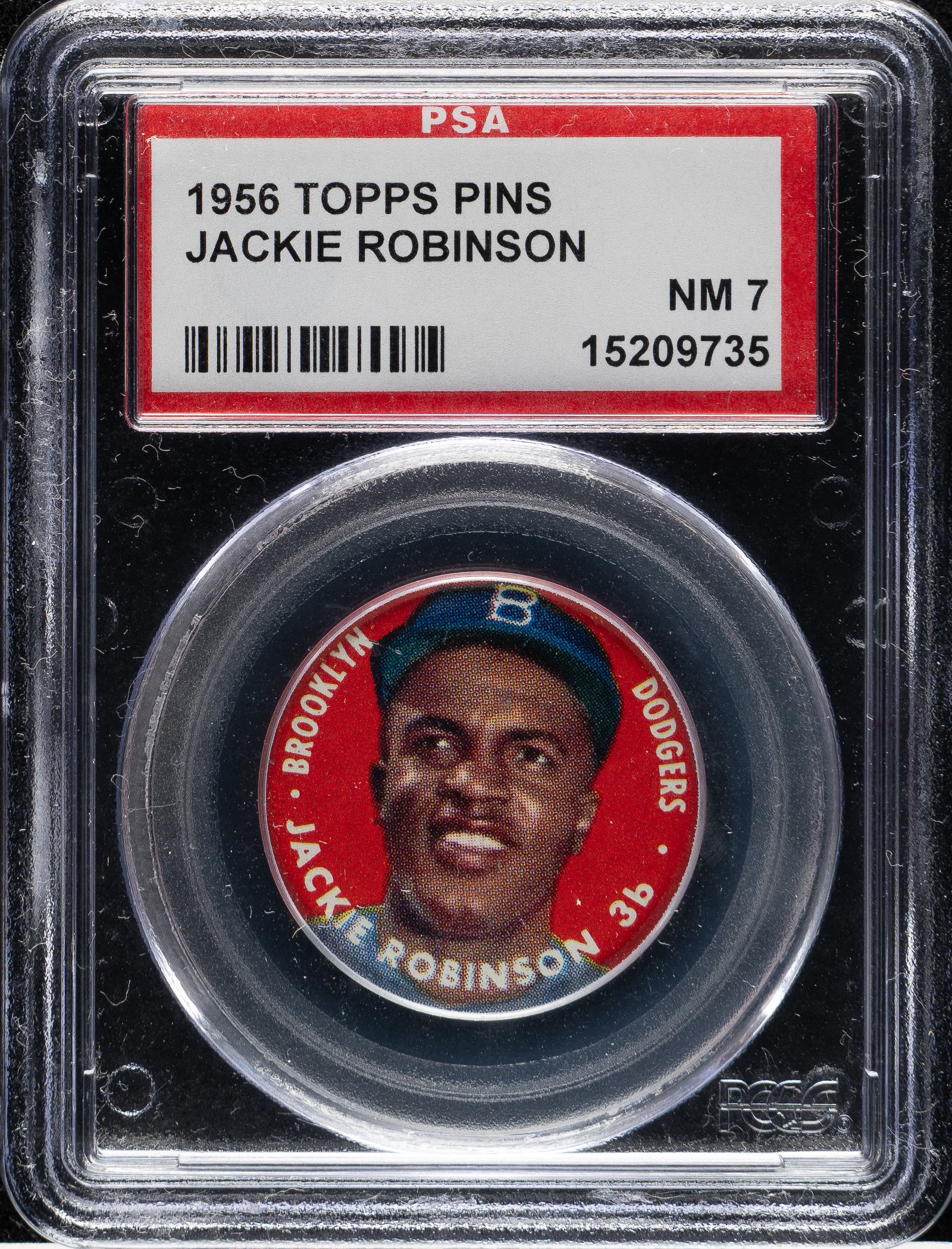 1956 Topps Pins Jackie Robinson PSA NM 7 | REA Archive