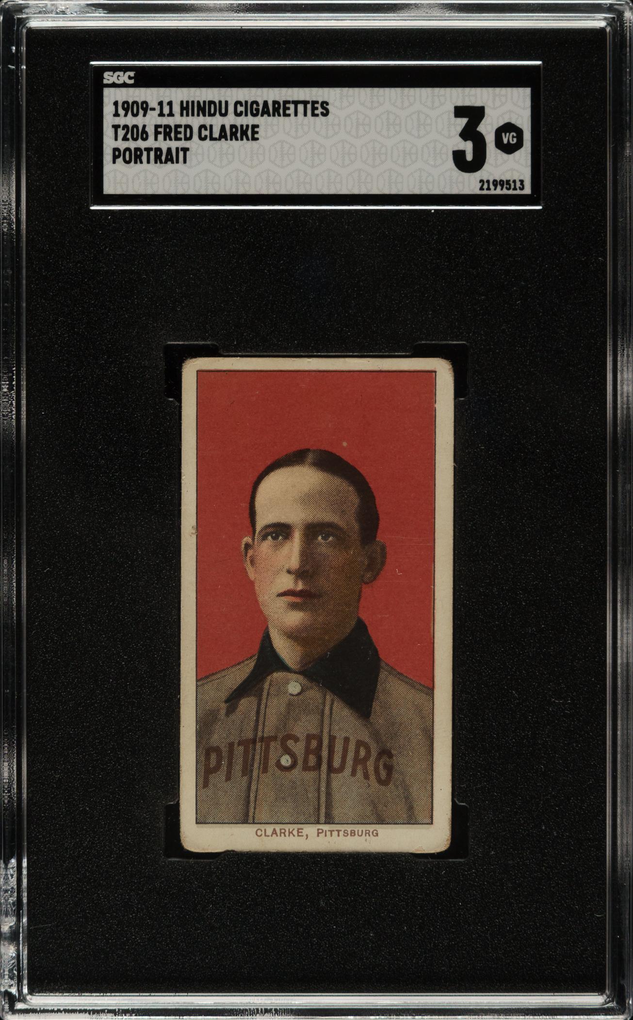 1909-1911 T206 White Border Fred Clarke Portrait SGC VG 3 - Brown Hindu ...