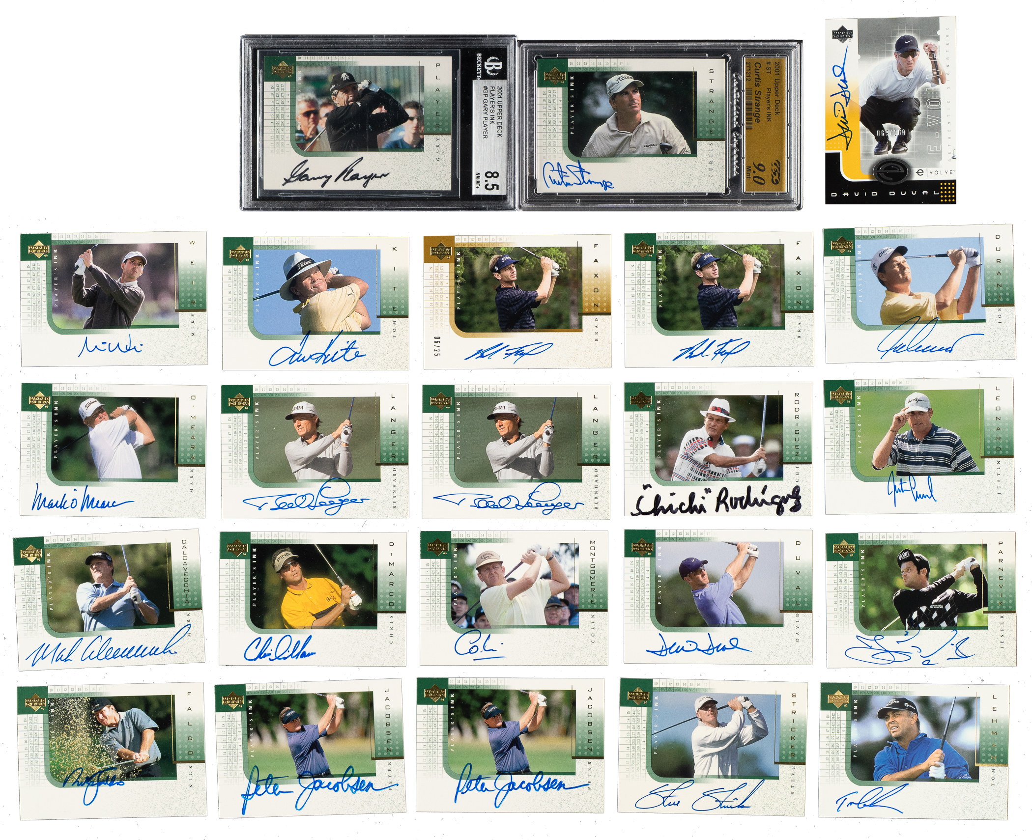 2001 Upper Deck Player's Ink Golf Near-Complete Set (23/24) Including ...