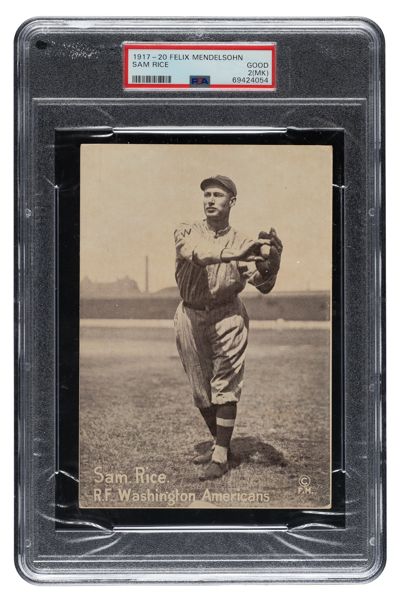1917-1920 M101-6 Felix Mendelsohn (Sporting News) Sam Rice PSA GOOD 2 ...