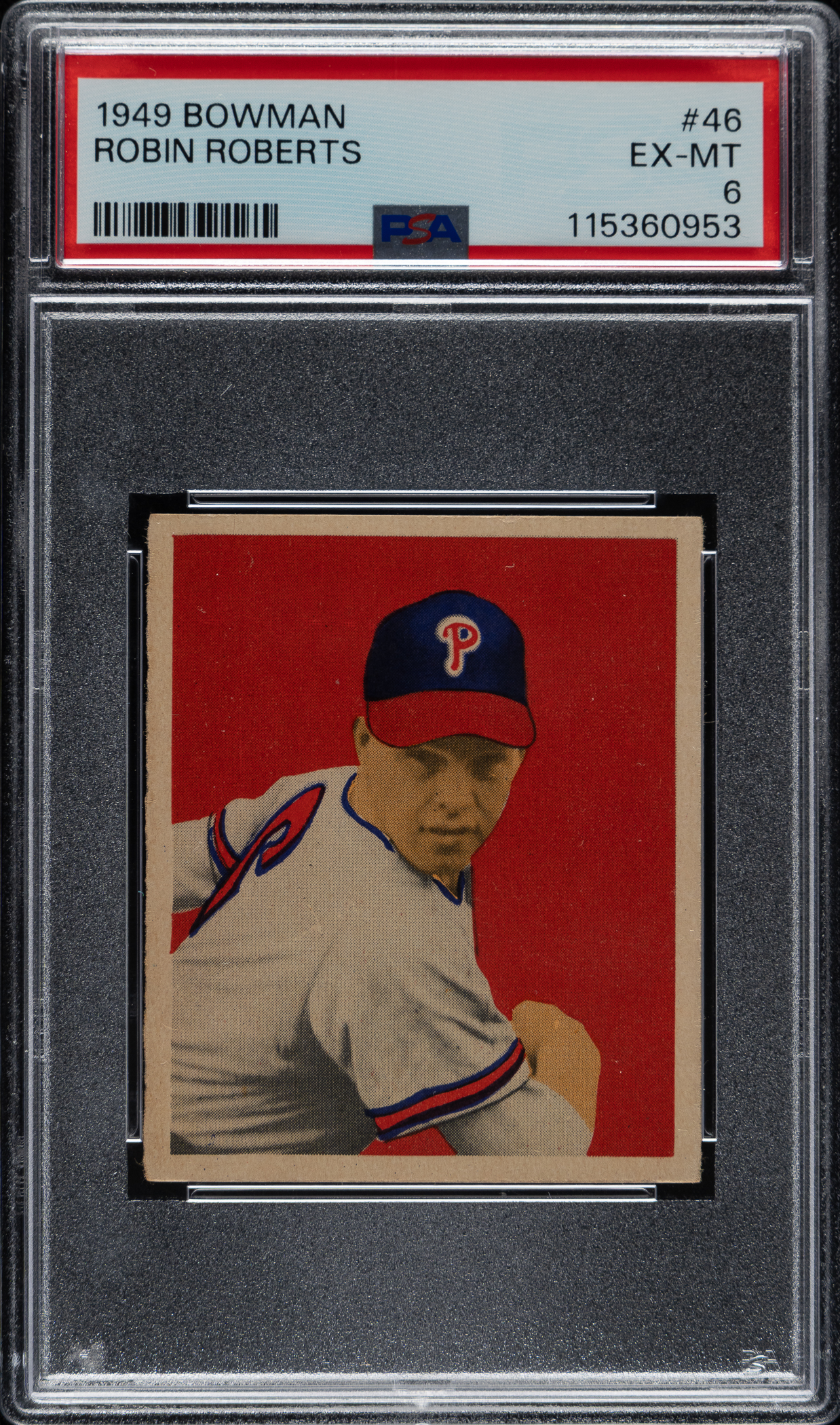 Robin Roberts Rookie 1949 Bowman #46 Robin Roberts Rookie PSA EX-MT 6 | REA Archive